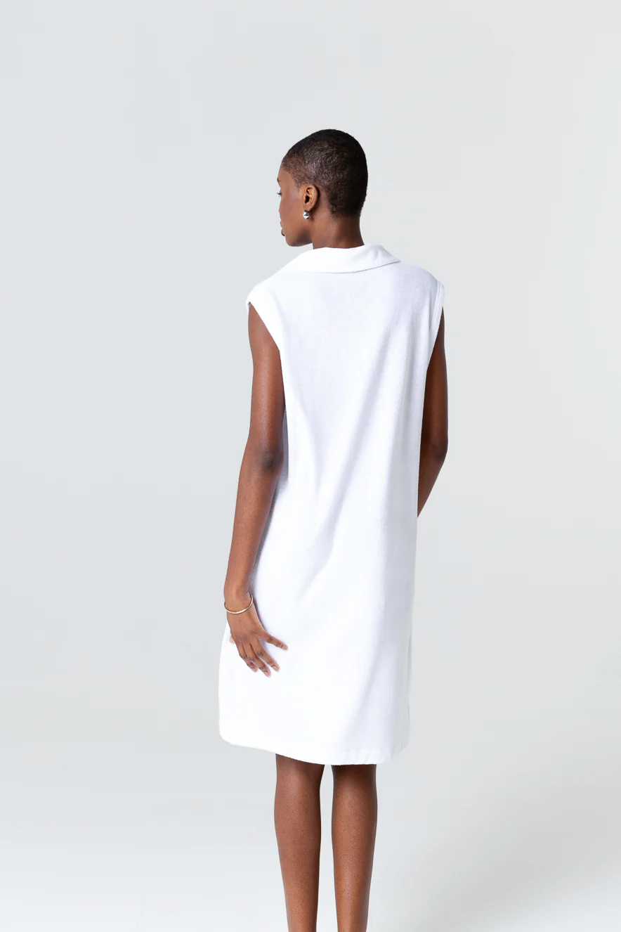Robe Milk Col Tunisien Sans Manches en Coton organique / Polyamide - Image 3
