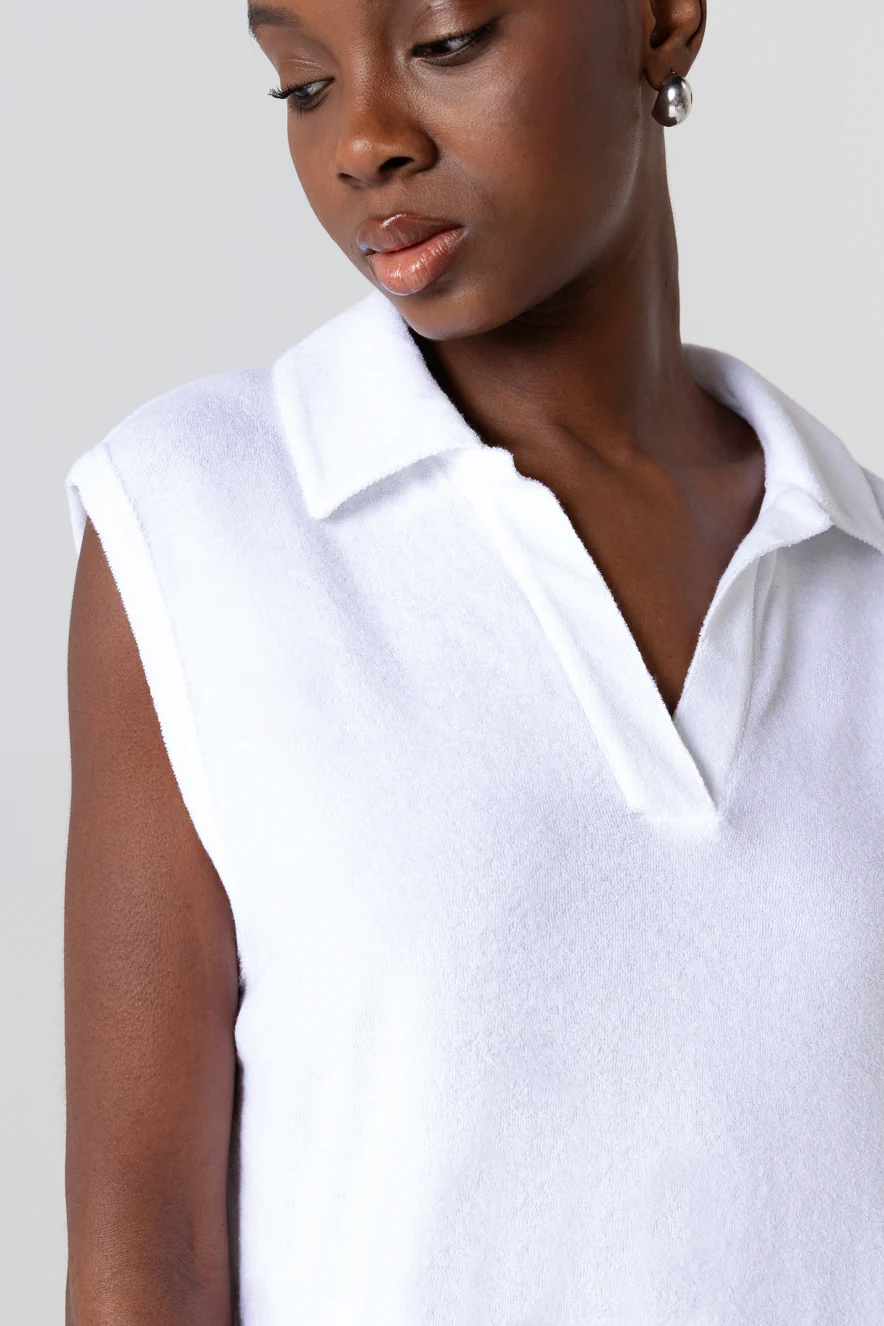 Robe Milk Col Tunisien Sans Manches en Coton organique / Polyamide - Image 4