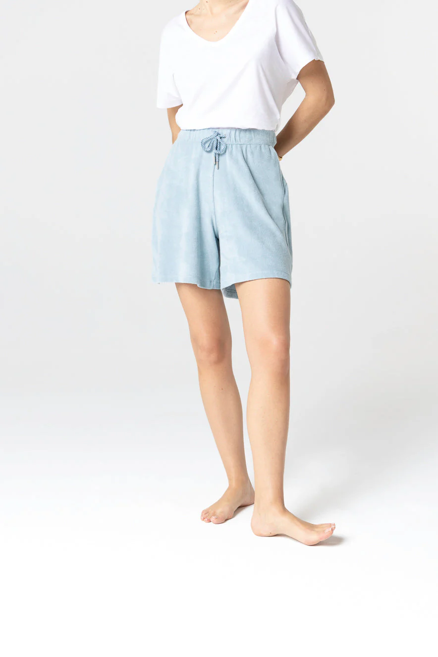 Shorts Bleu Clair en Coton Organique / Polyamide - Image 3