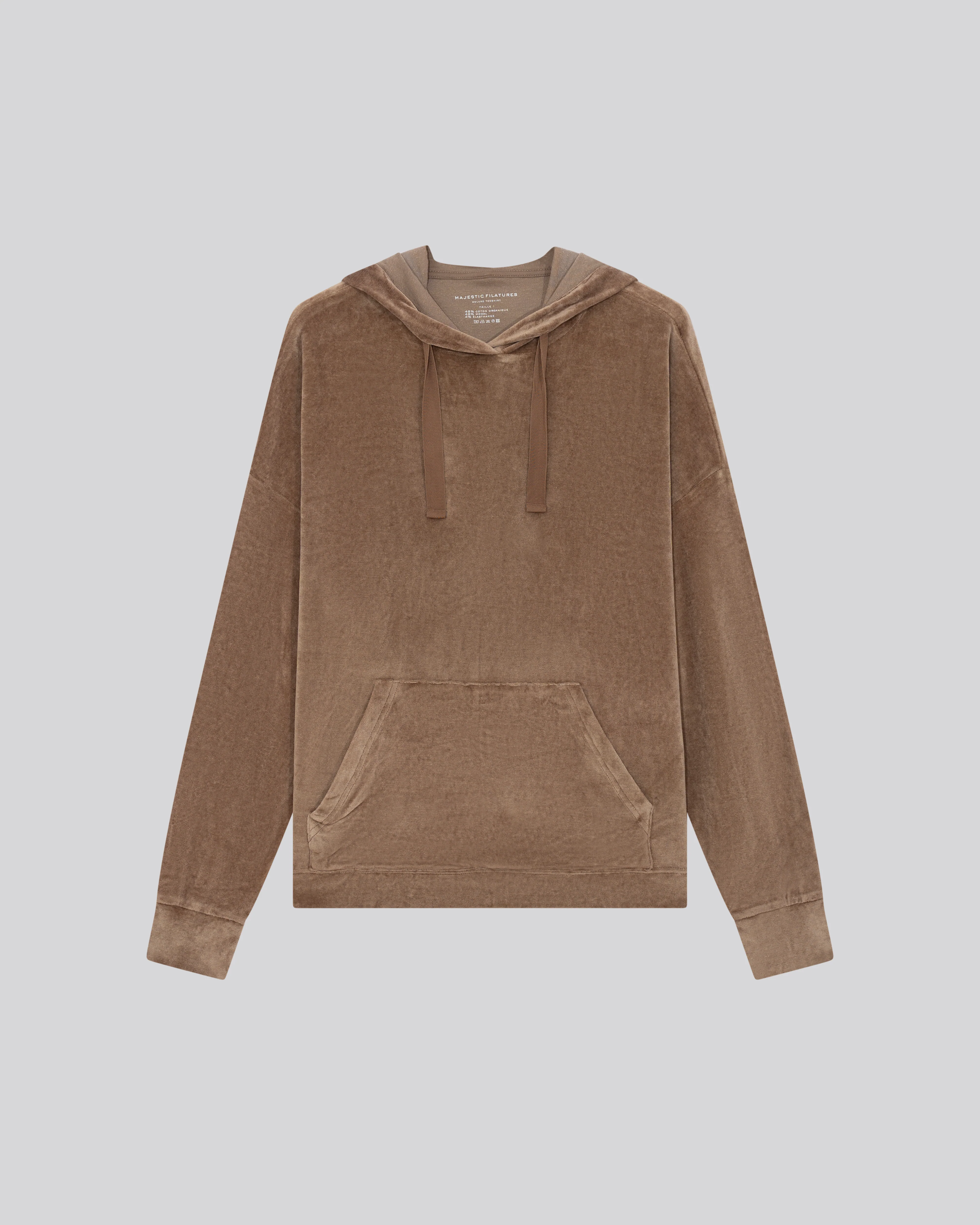 Sweat Beige Capuche Manches Longues en Coton / Modal / Elasthanne - Image 6