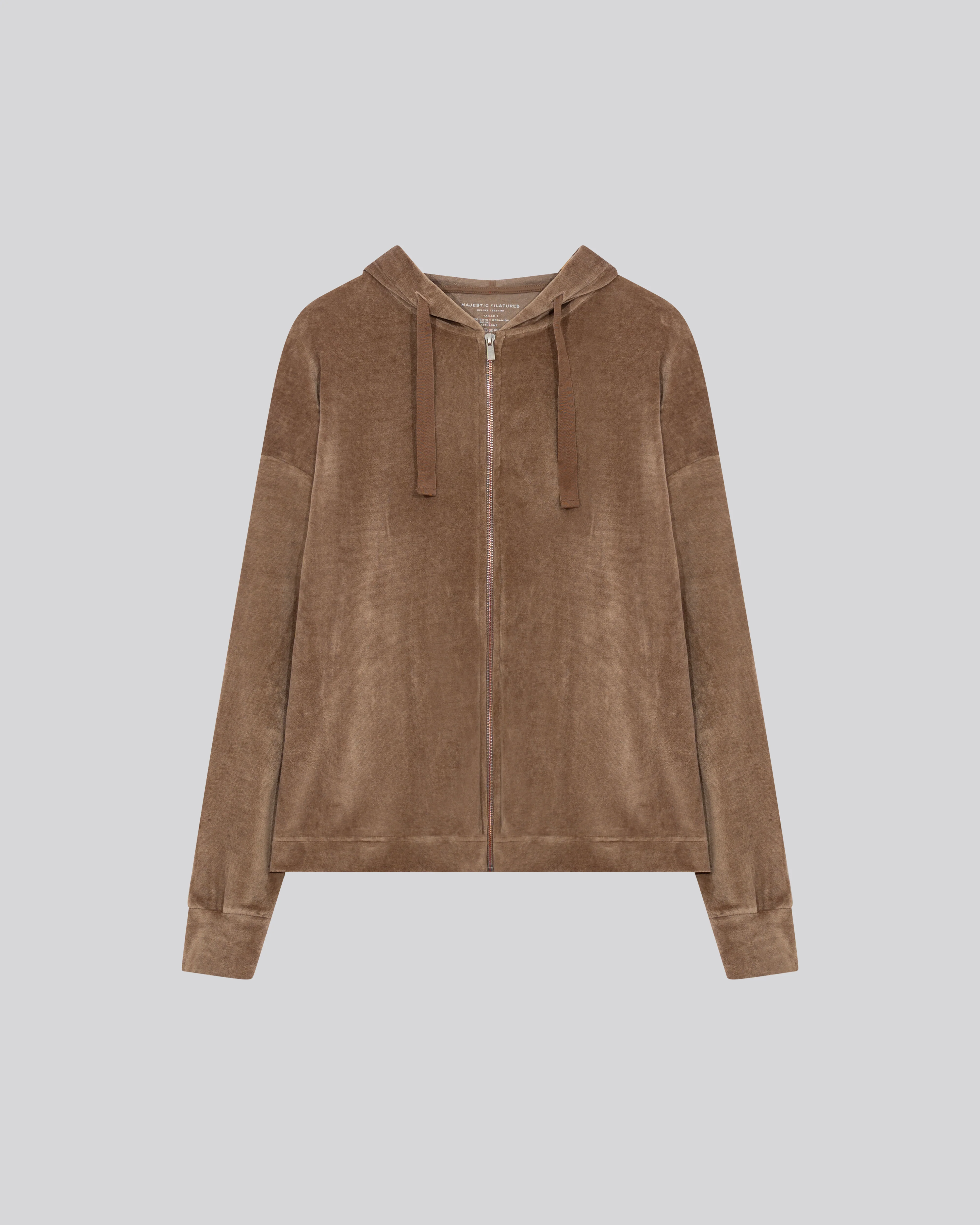 Sweat Beige Capuche Manches Longues en Coton / Modal / Elasthanne - Image 5