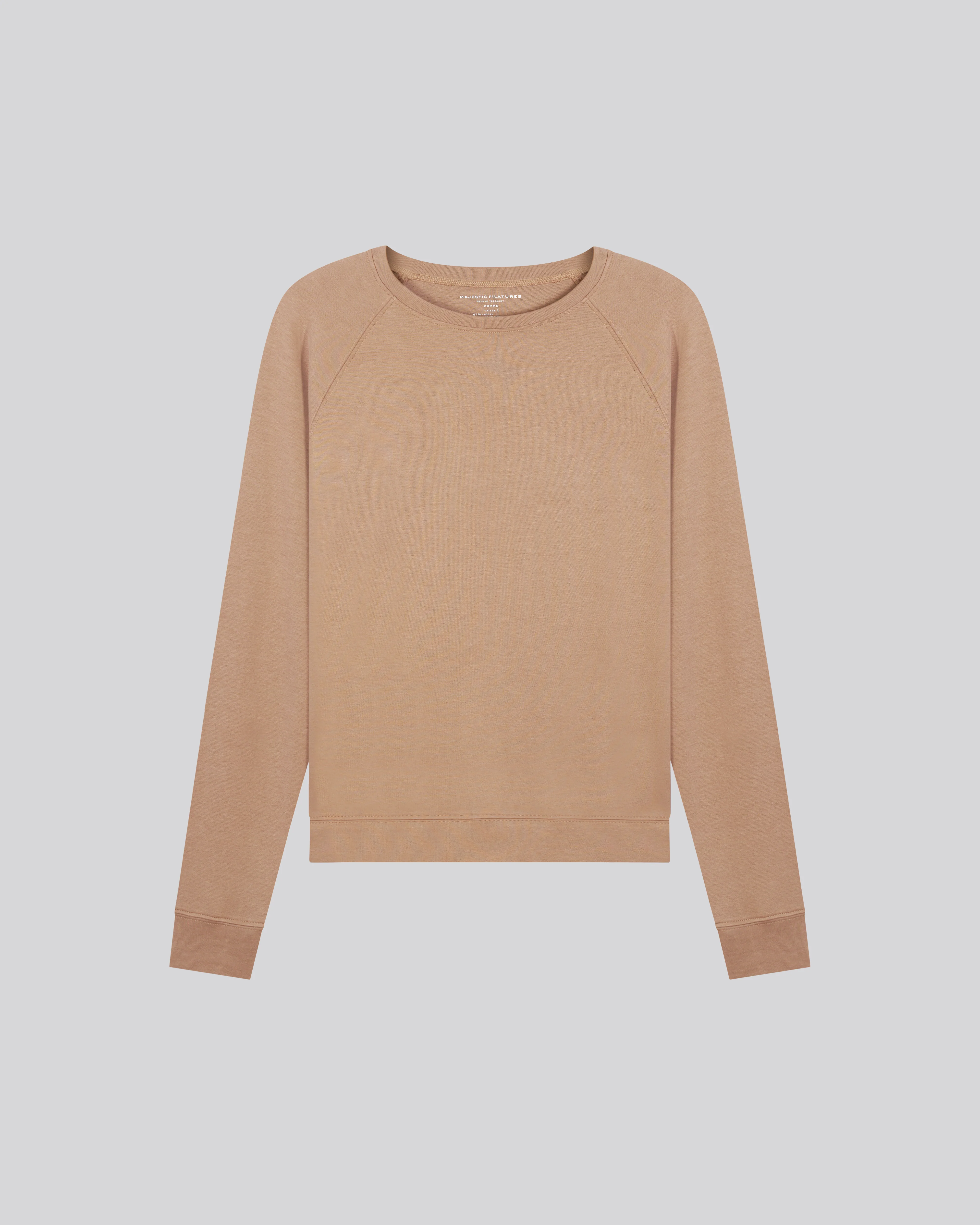 Sweat Beige Col Rond Manches Longues en Lyocel, Tencel / Coton organique