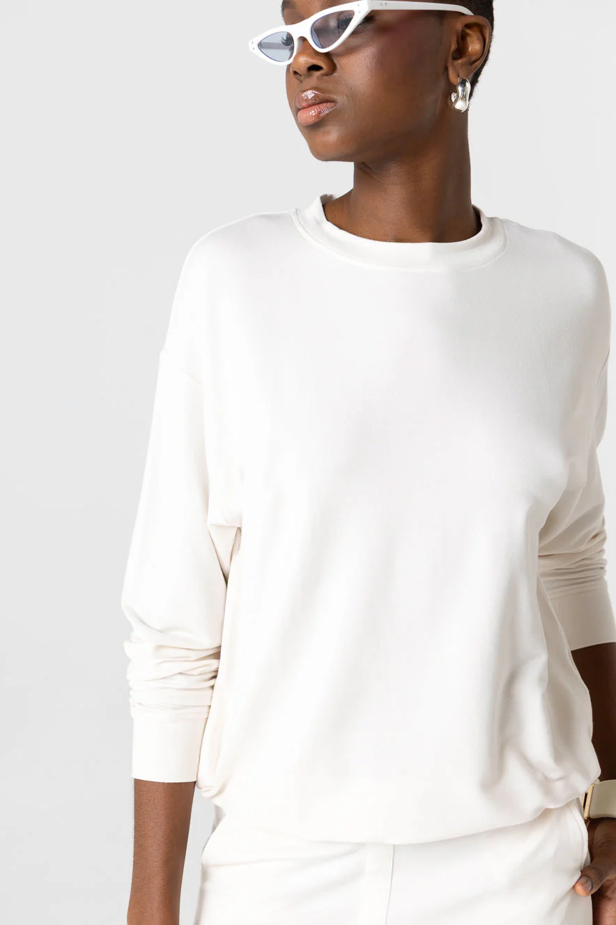 Sweat Crème Col Rond Manches Longues en Viscose / Elasthanne - Image 5