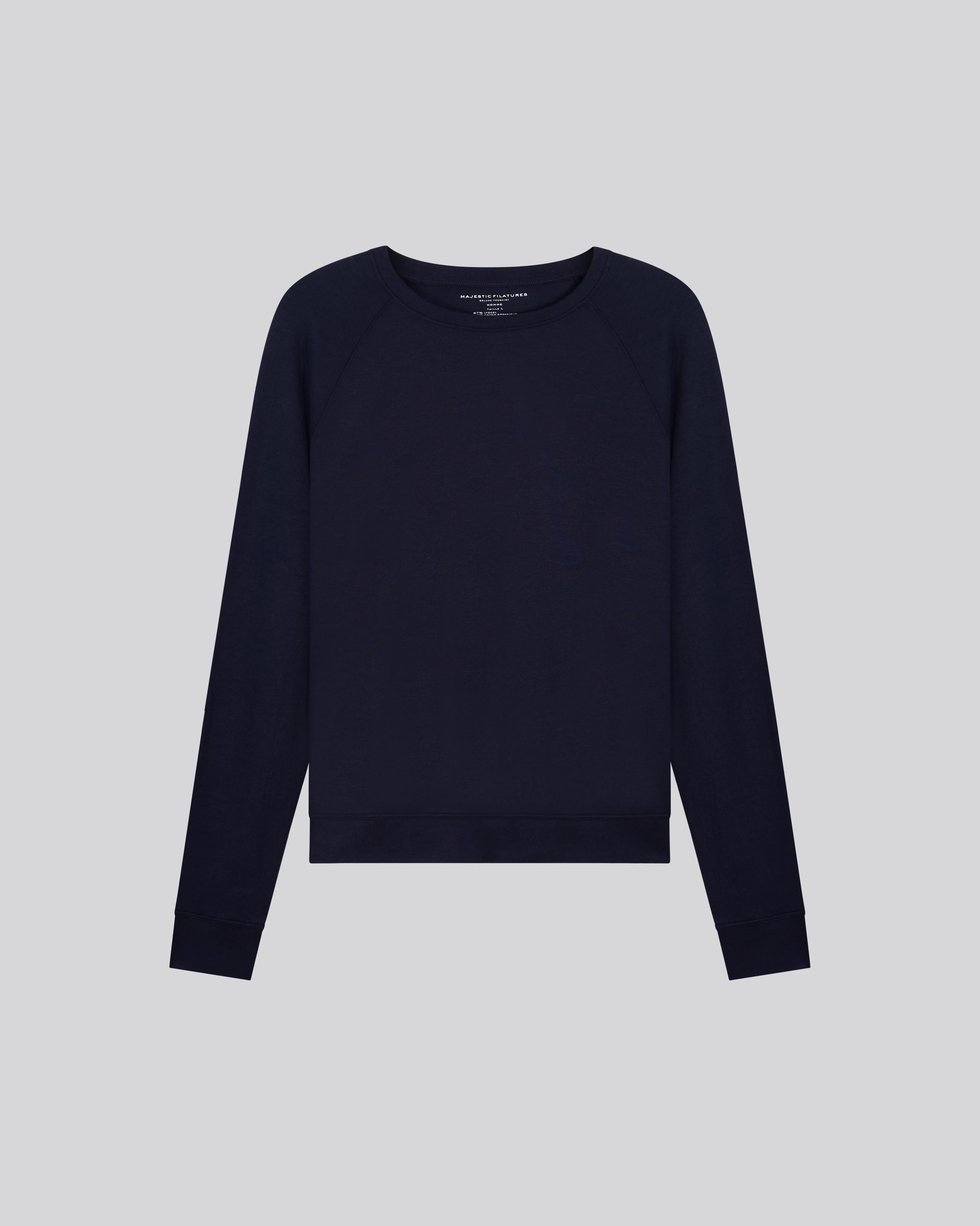 Sweat Marine Col Rond Manches Longues en Lyocel, Tencel / Coton organique