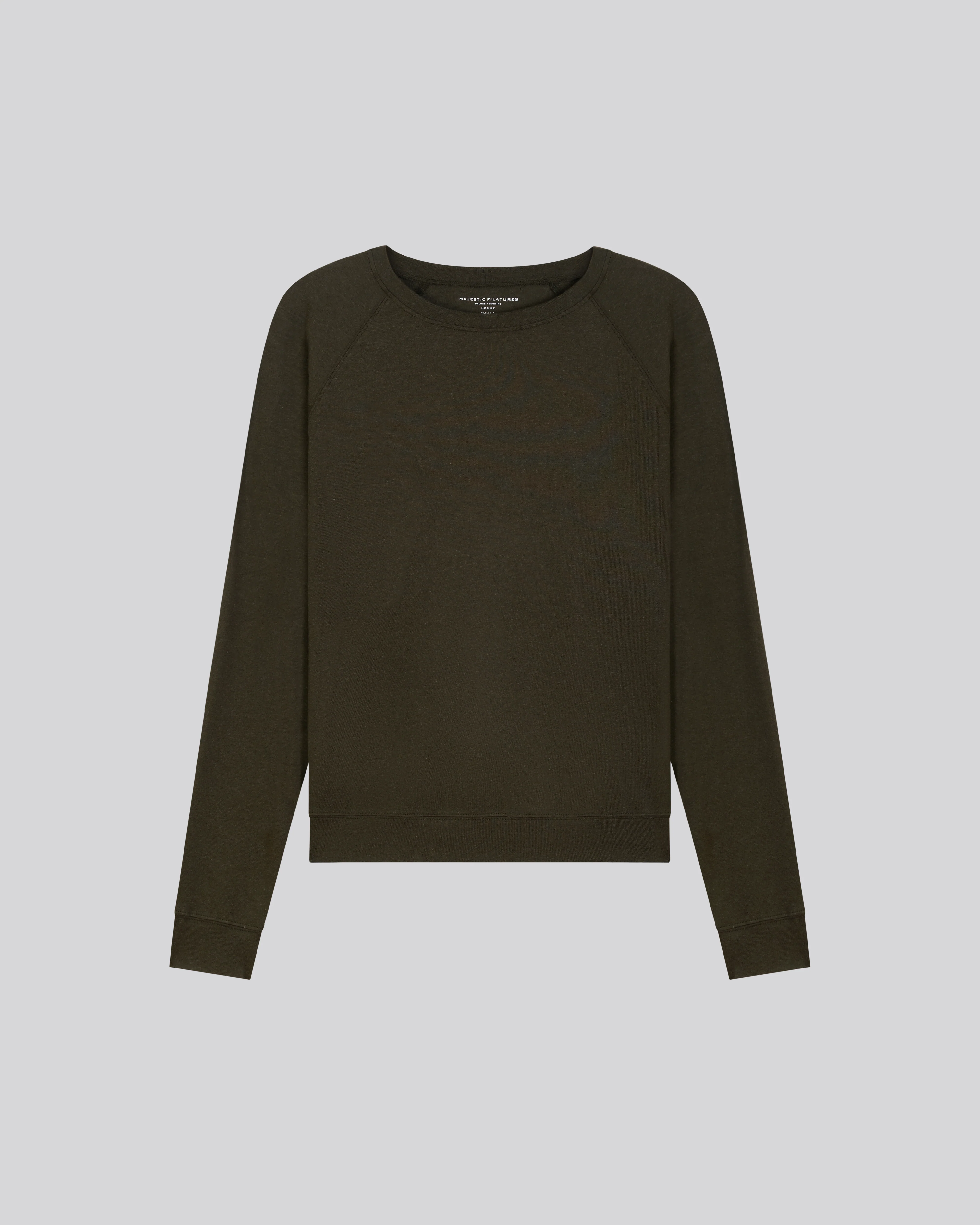 Sweat Vert Col Rond Manches Longues en Coton organique
