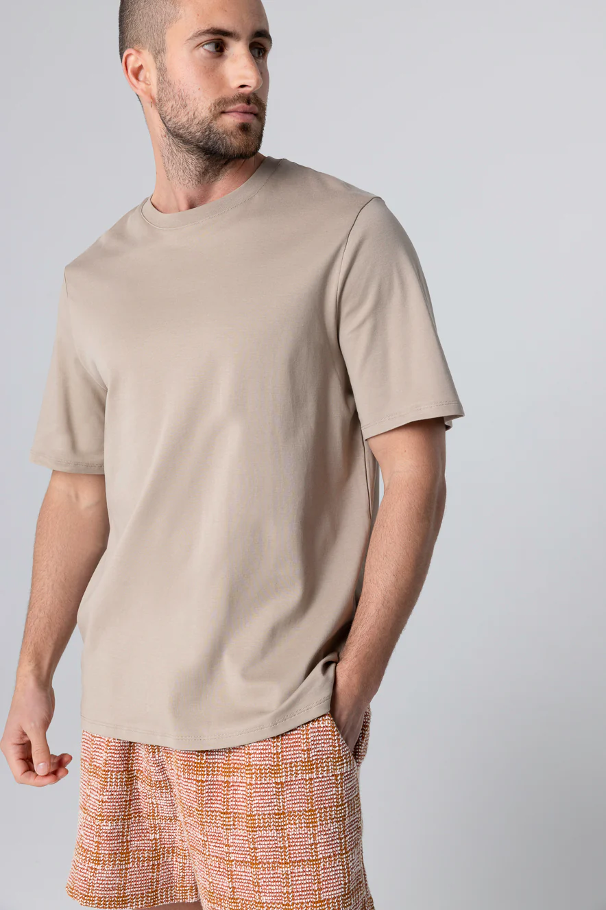 T-shirt Désert Col Rond Manches Courtes en Coton Supima