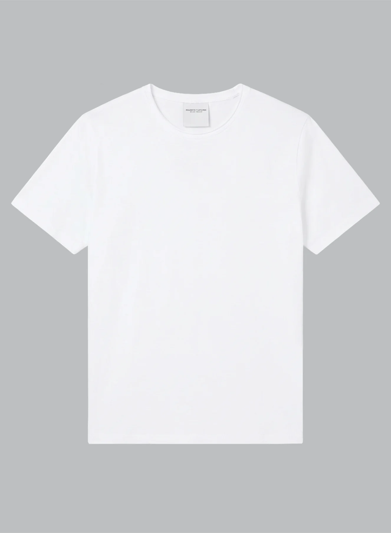 T-shirt Blanc Col Rond Manches Courtes en Coton Organique / Elasthanne - Image 5