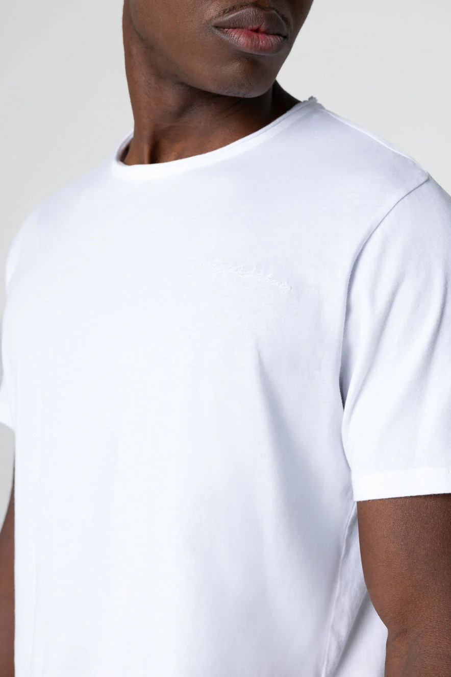 T-shirt Blanc Col Rond Manches Courtes en Coton Organique - Image 5