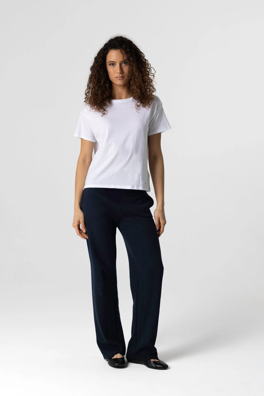 T-shirt Blanc Col Rond Manches Courtes en Coton organique - Image 3