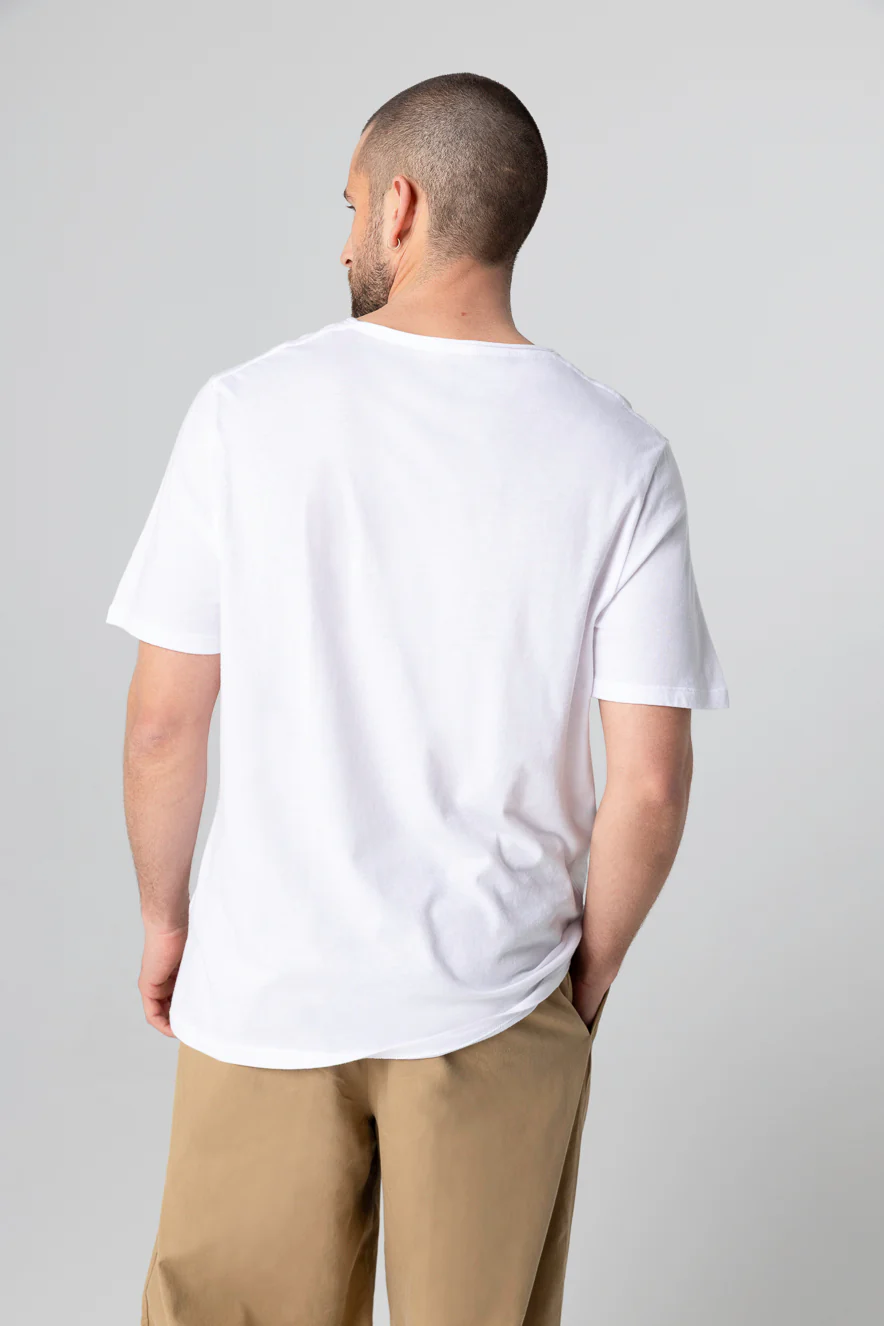 T-shirt Blanc Col Rond Manches Courtes en Coton organique - Image 4