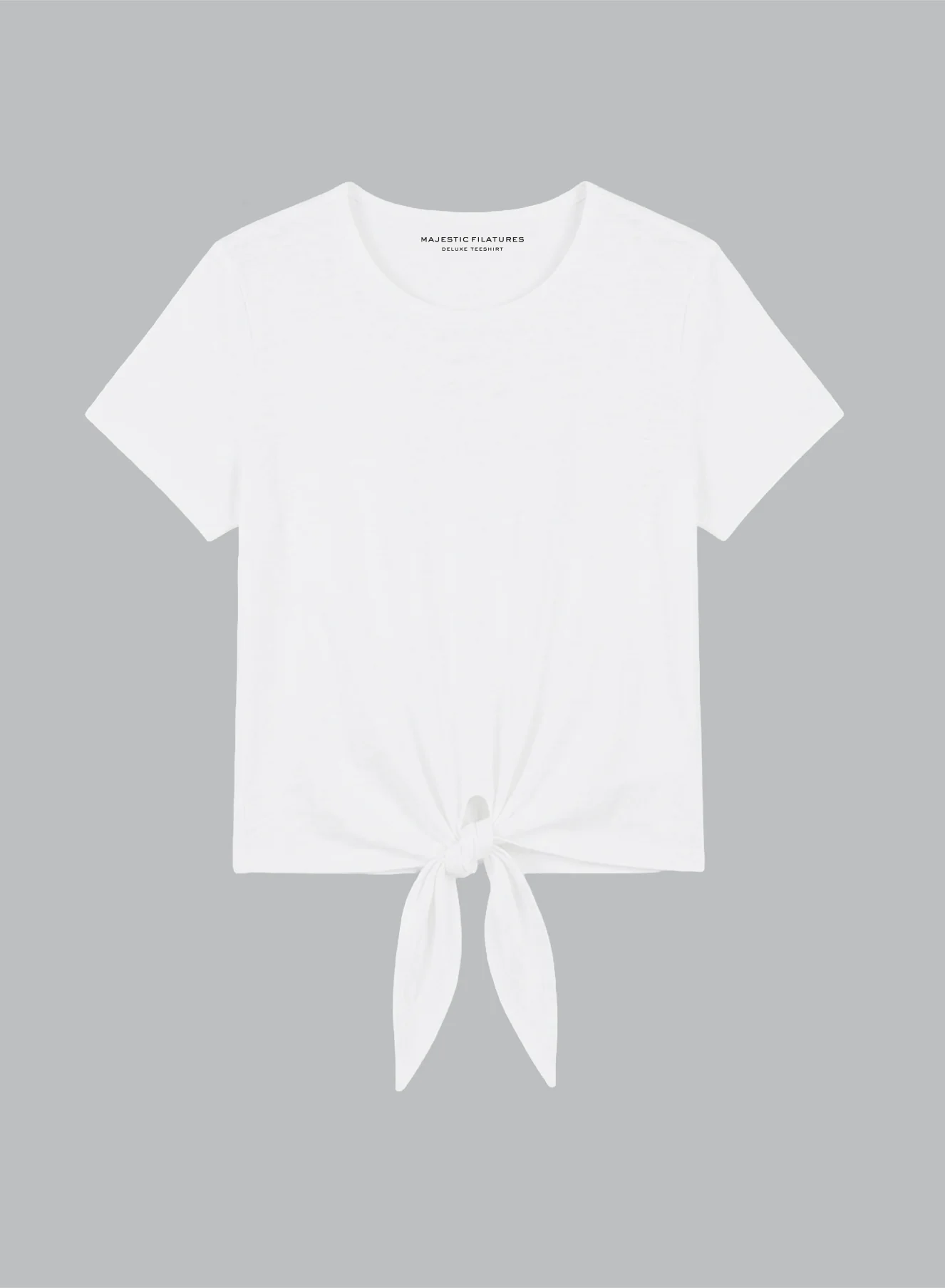 T-shirt Blanc Col Rond Manches Courtes en Coton Supima - Image 7
