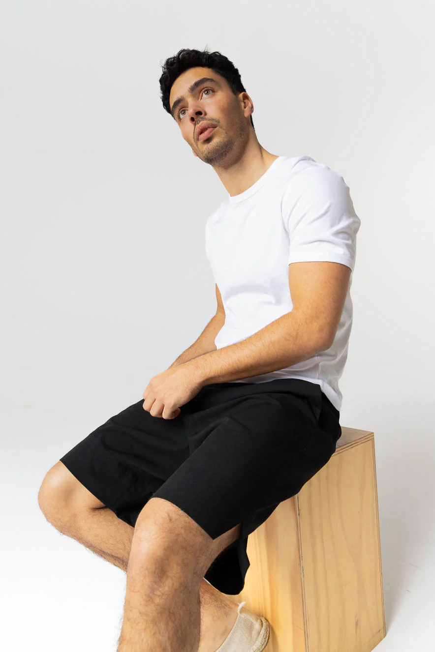 T-shirt Blanc Col Rond Manches Courtes en Coton Supima - Image 5