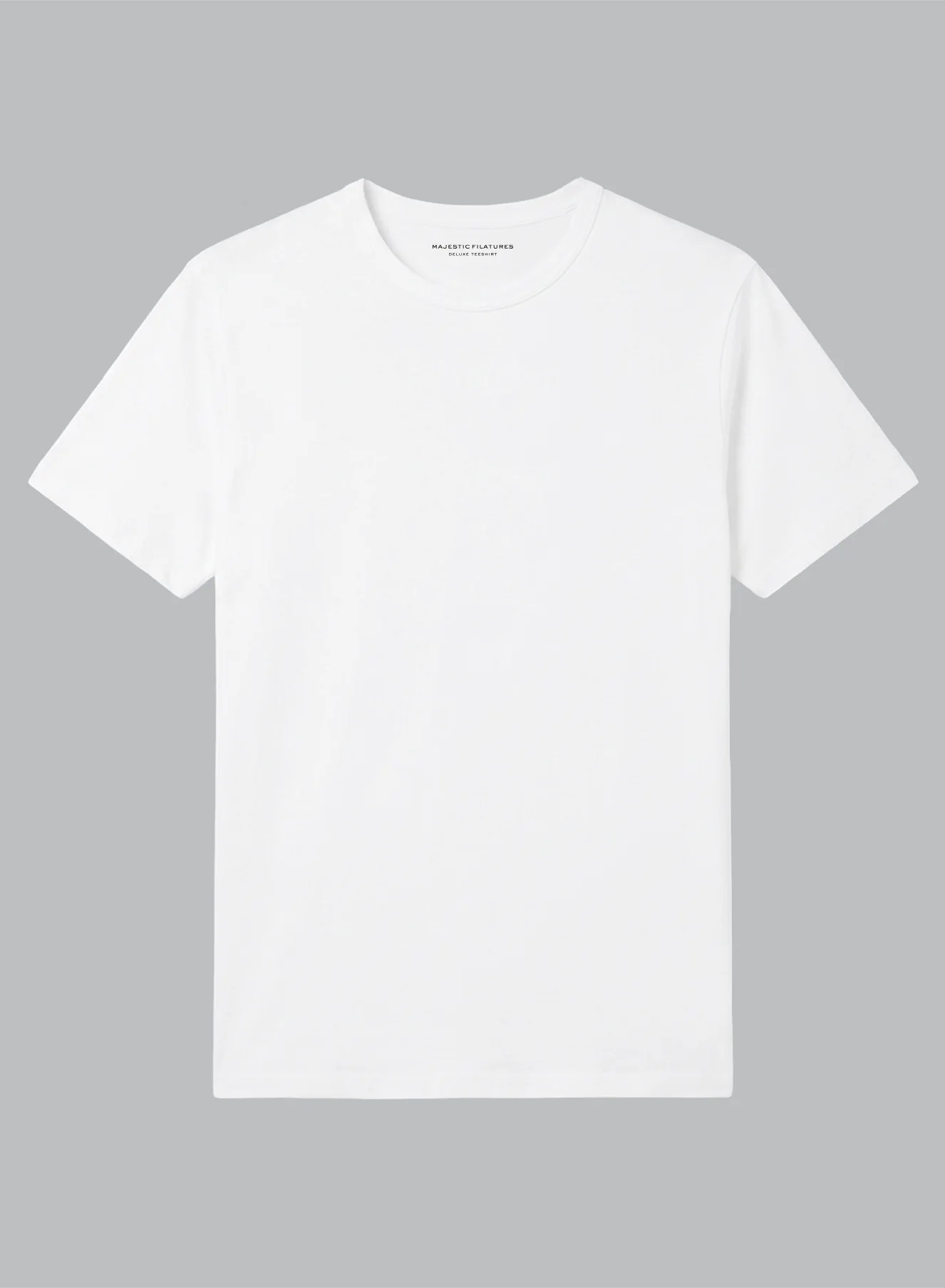 T-shirt Blanc Col Rond Manches Courtes en Coton Supima - Image 7
