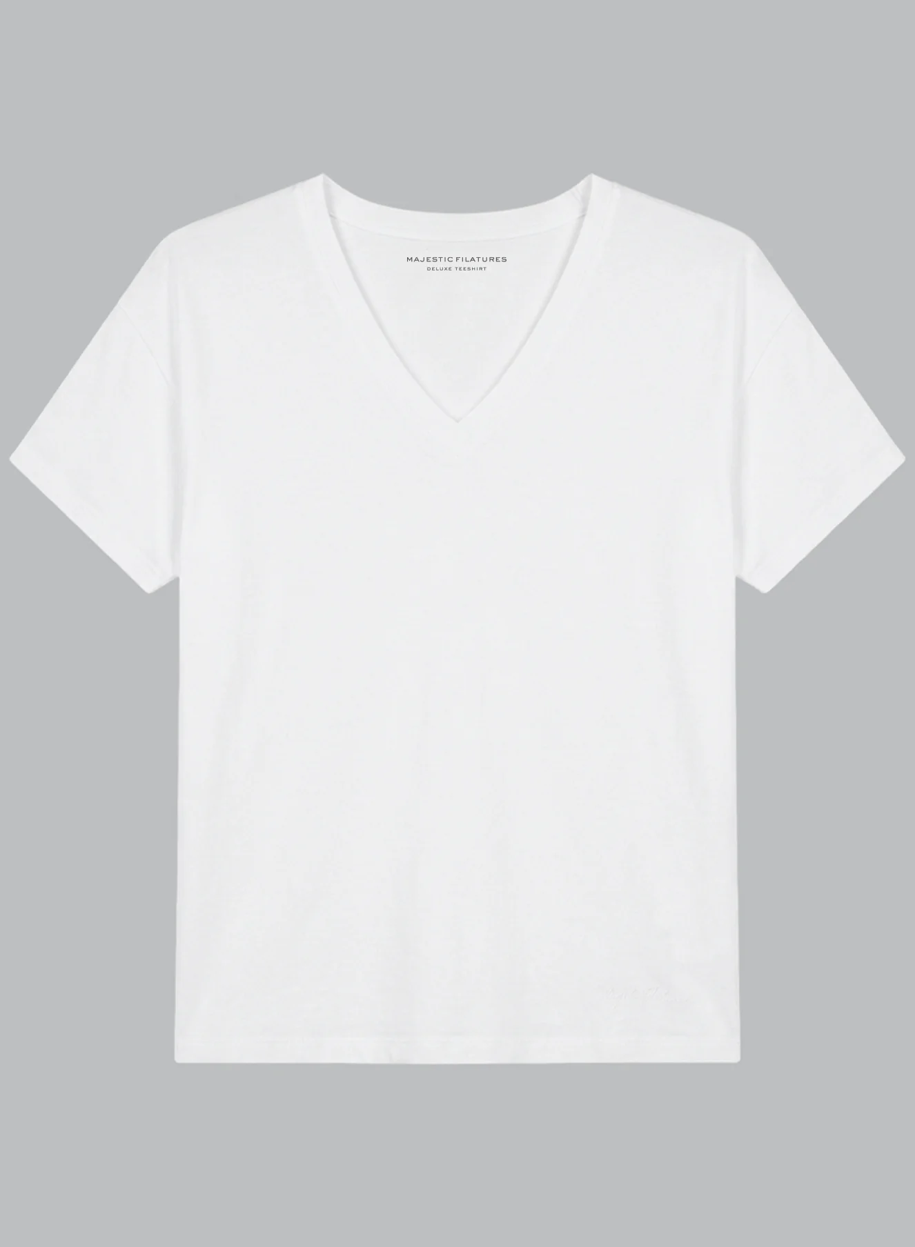 T-shirt Blanc Col V Manches Courtes en Coton organique - Image 6