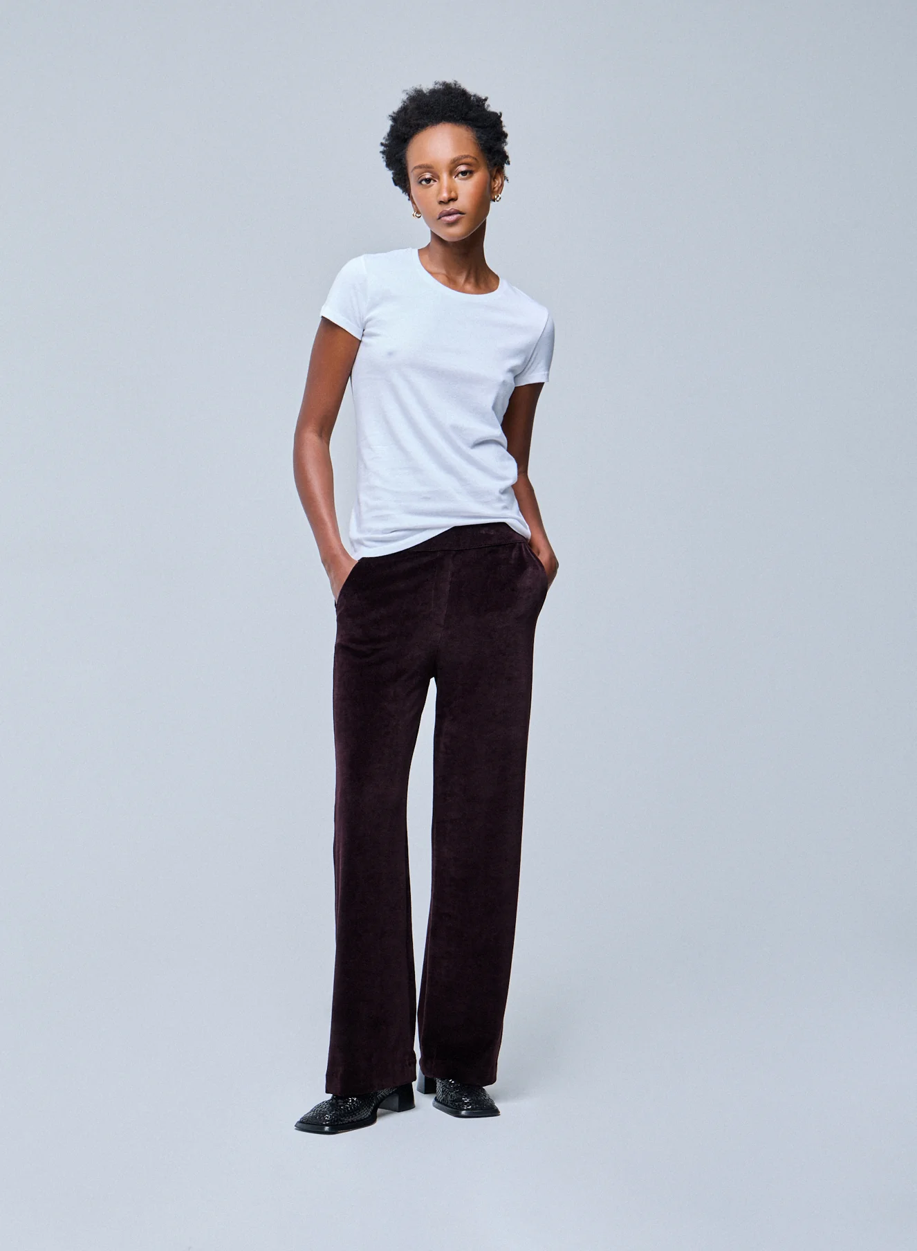 T-shirt Blanc Jamie Col Rond Manches Courtes en Coton Organique - Image 5