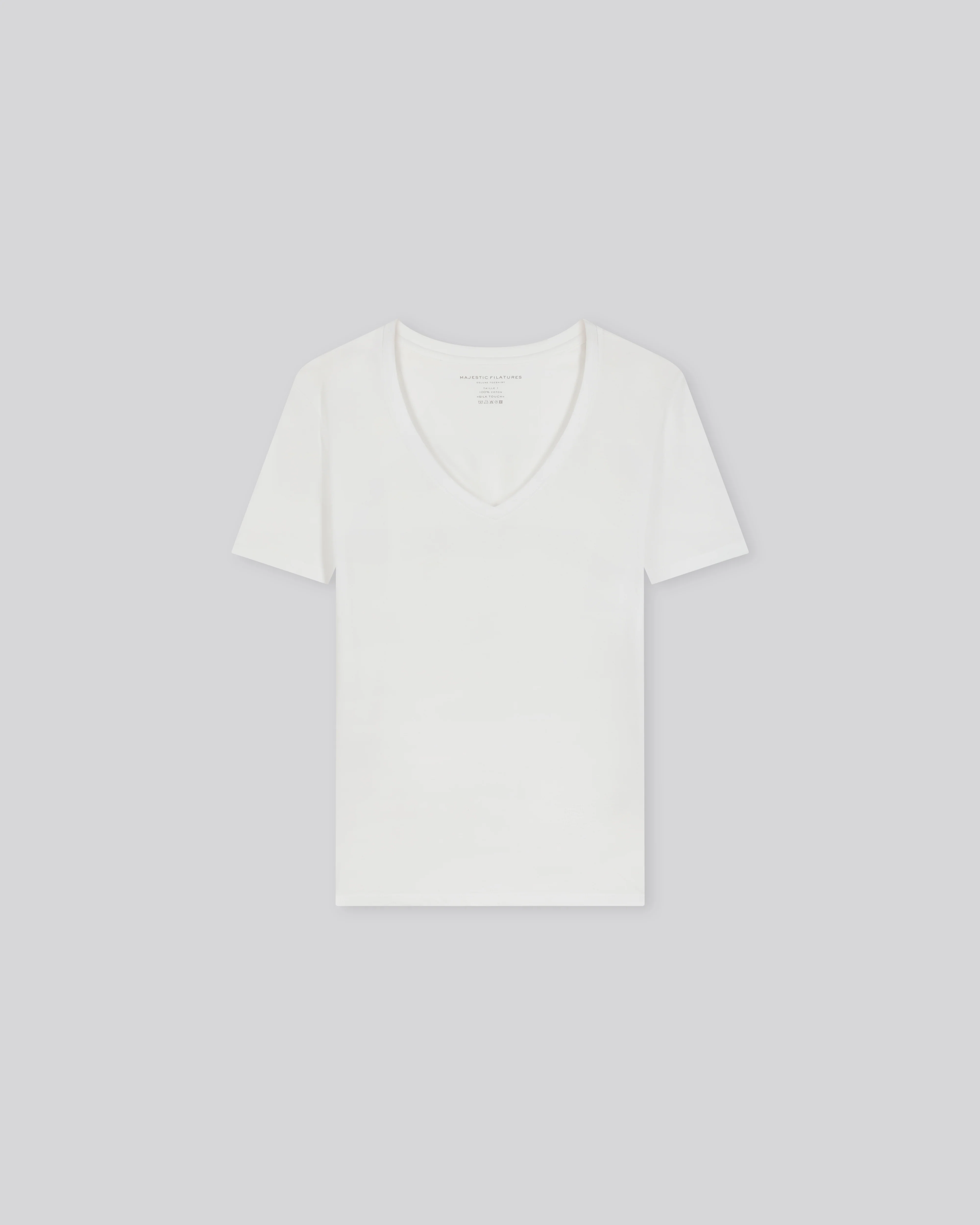 T-shirt Blanc Patty col V manches courtes en Coton - Image 7