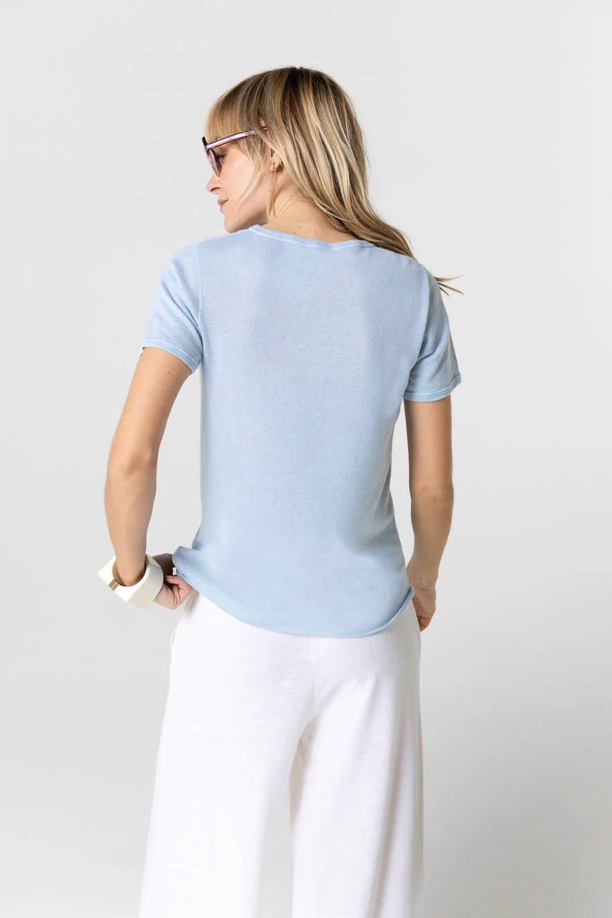 T-shirt Bleu Calanques Col Rond Manches Courtes en Coton organique - Image 5