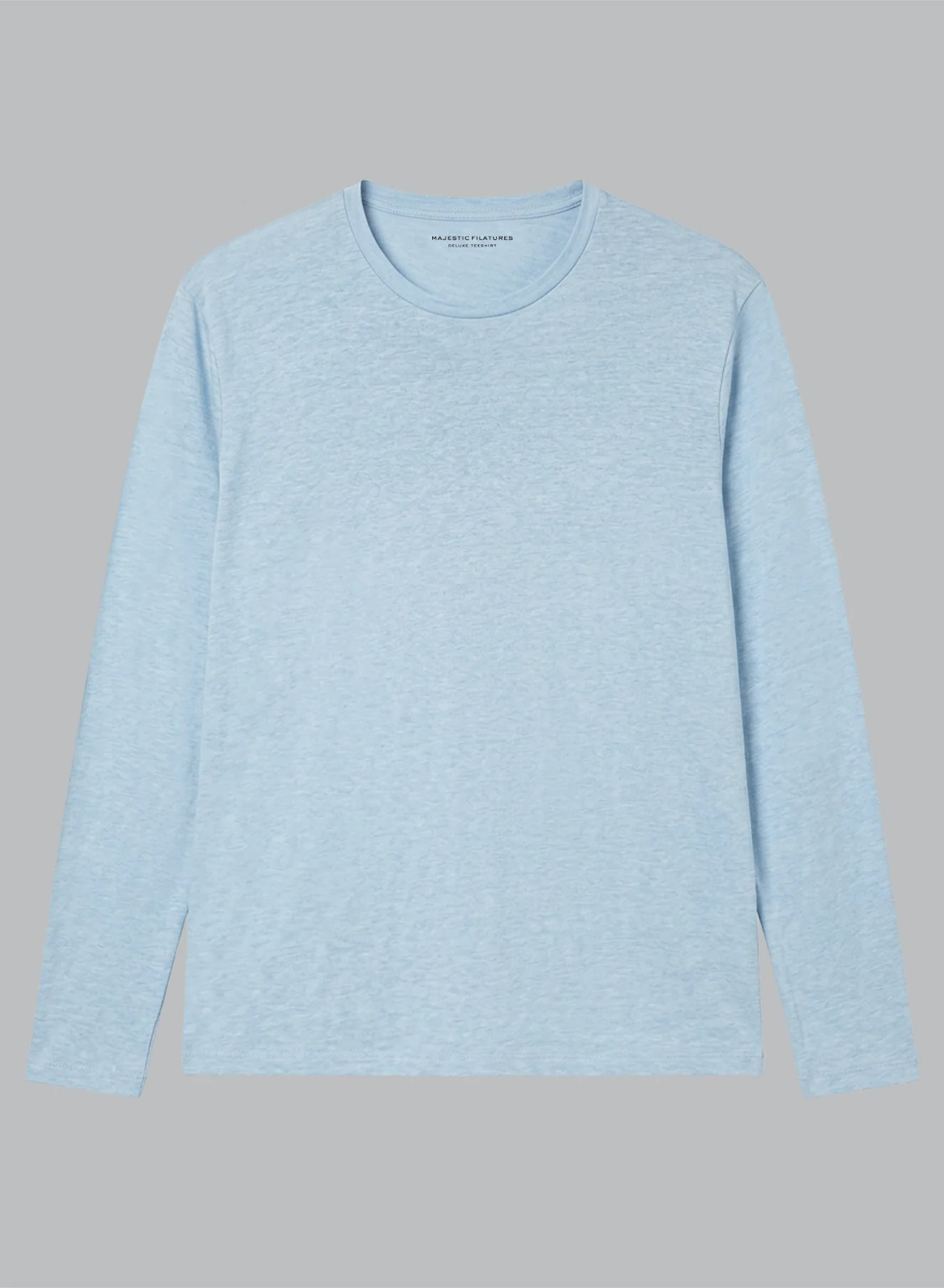 T-shirt Bleu Calanques Col Rond Manches Longues en Lin / Elasthanne - Image 7