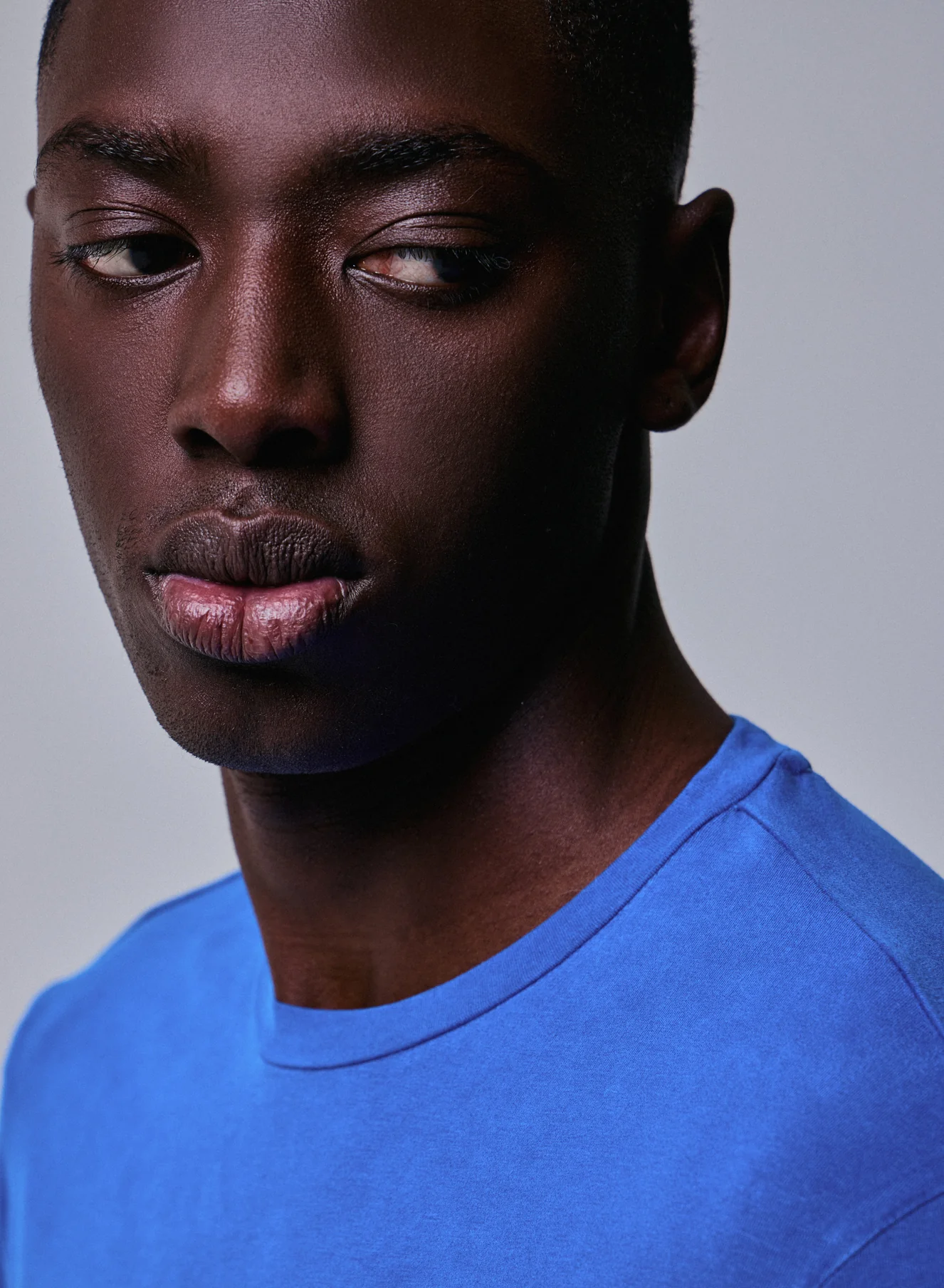 T-shirt Bleu Col Rond Manches Longues en Coton organique / Elasthanne - Image 4