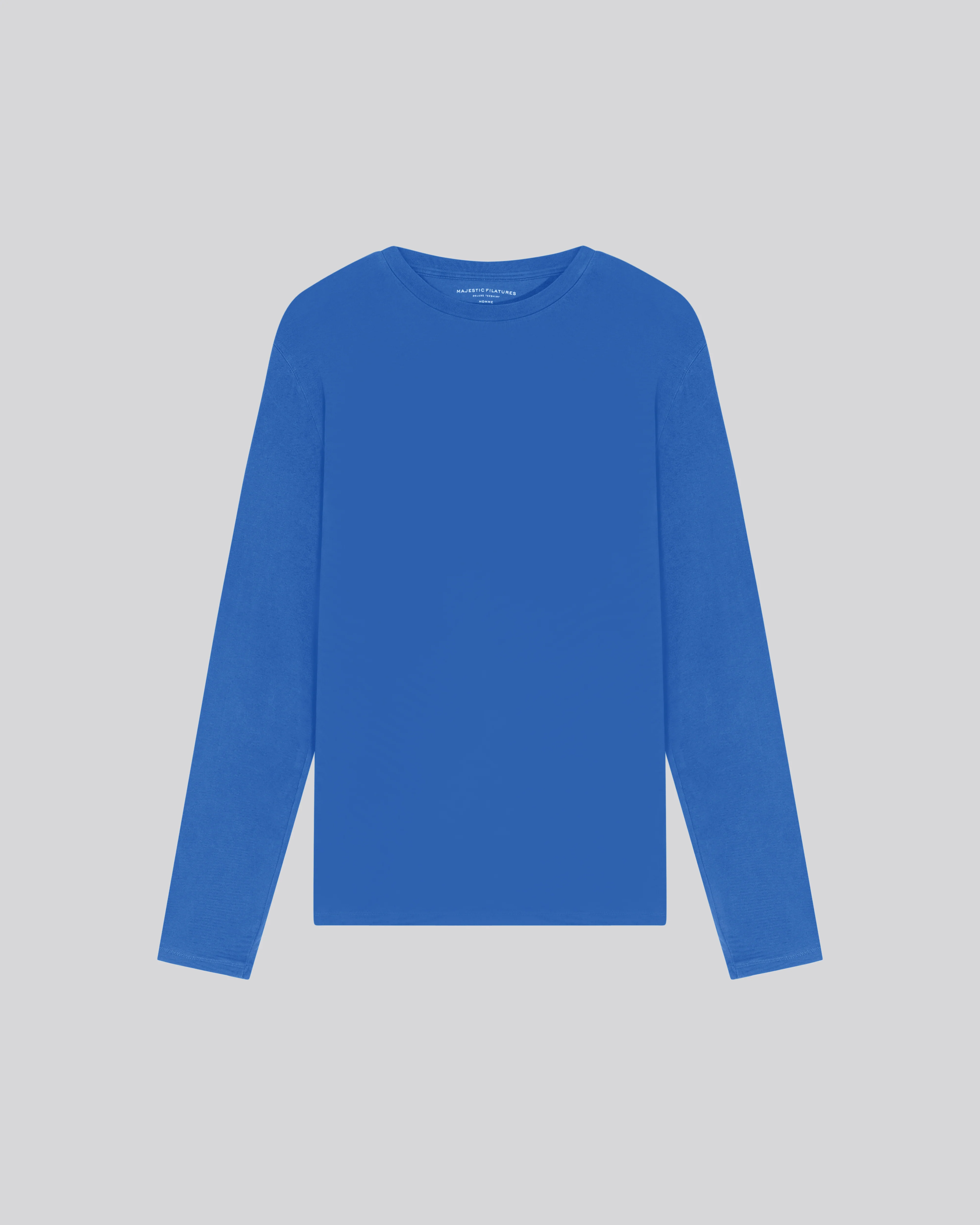 T-shirt Bleu Col Rond Manches Longues en Coton organique / Elasthanne - Image 6