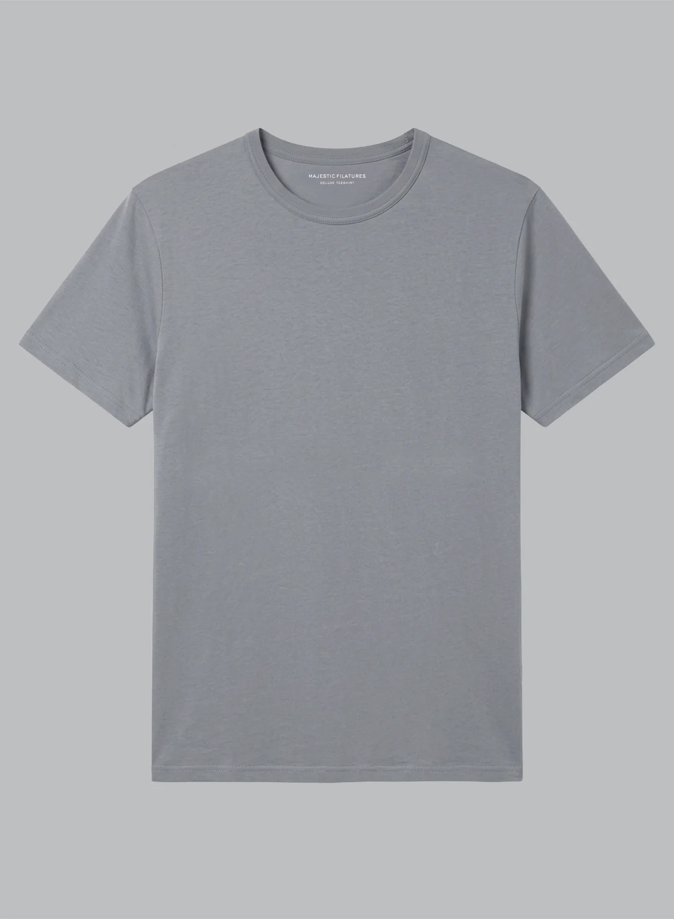 T-shirt Gris Col Rond Manches Courtes en Coton Supima - Image 6