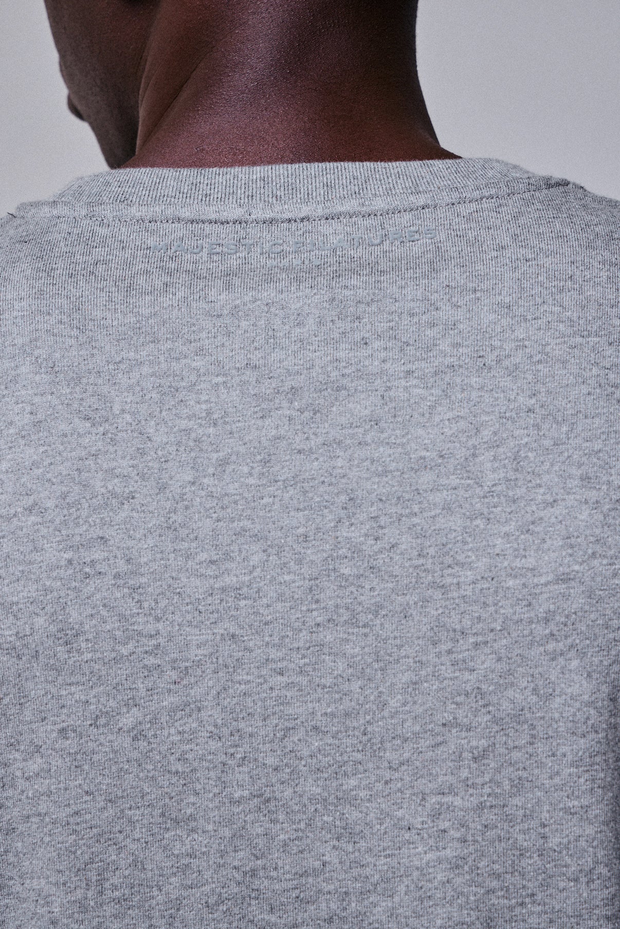 T-shirt Gris Col Rond Manches Longues en Coton organique - Image 5