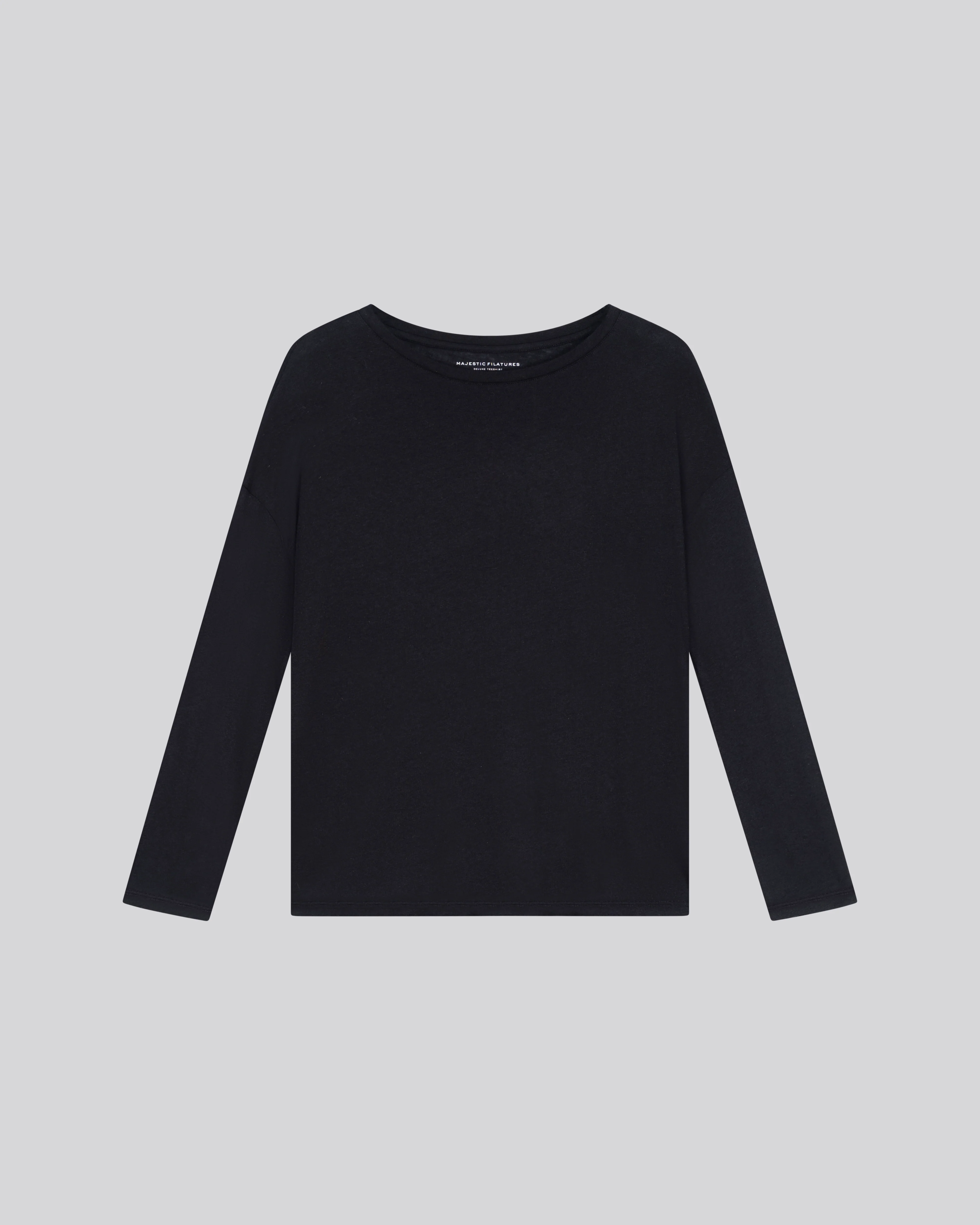 T-shirt Marine Col Bateau Manches Longues en Coton et Cachemire - Image 5