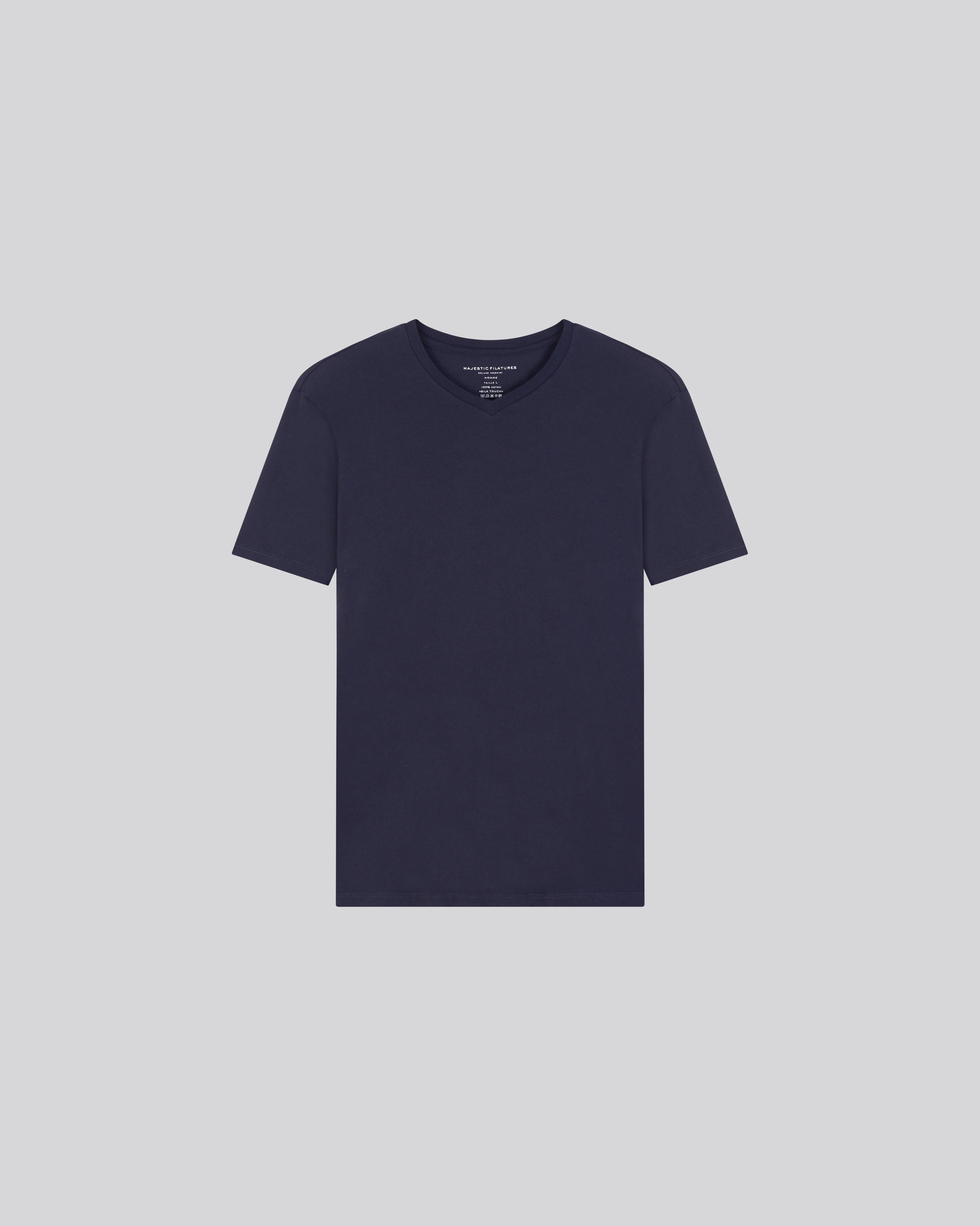 T-shirt Marine Paul Col V Manches Courtes en Coton - Image 6
