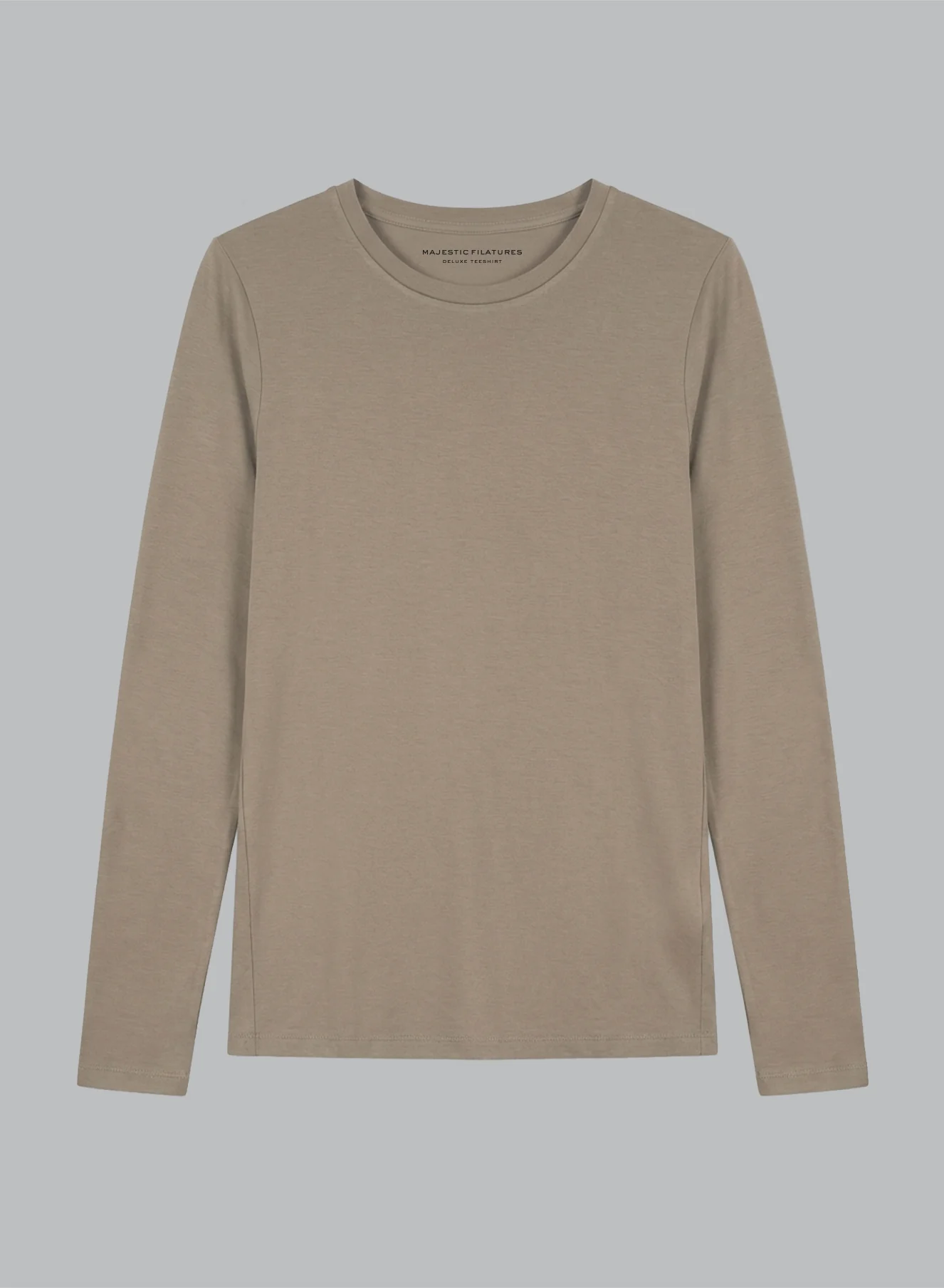 T-shirt Marron Col Rond Manches Longues en Viscose / Elasthanne - Image 6