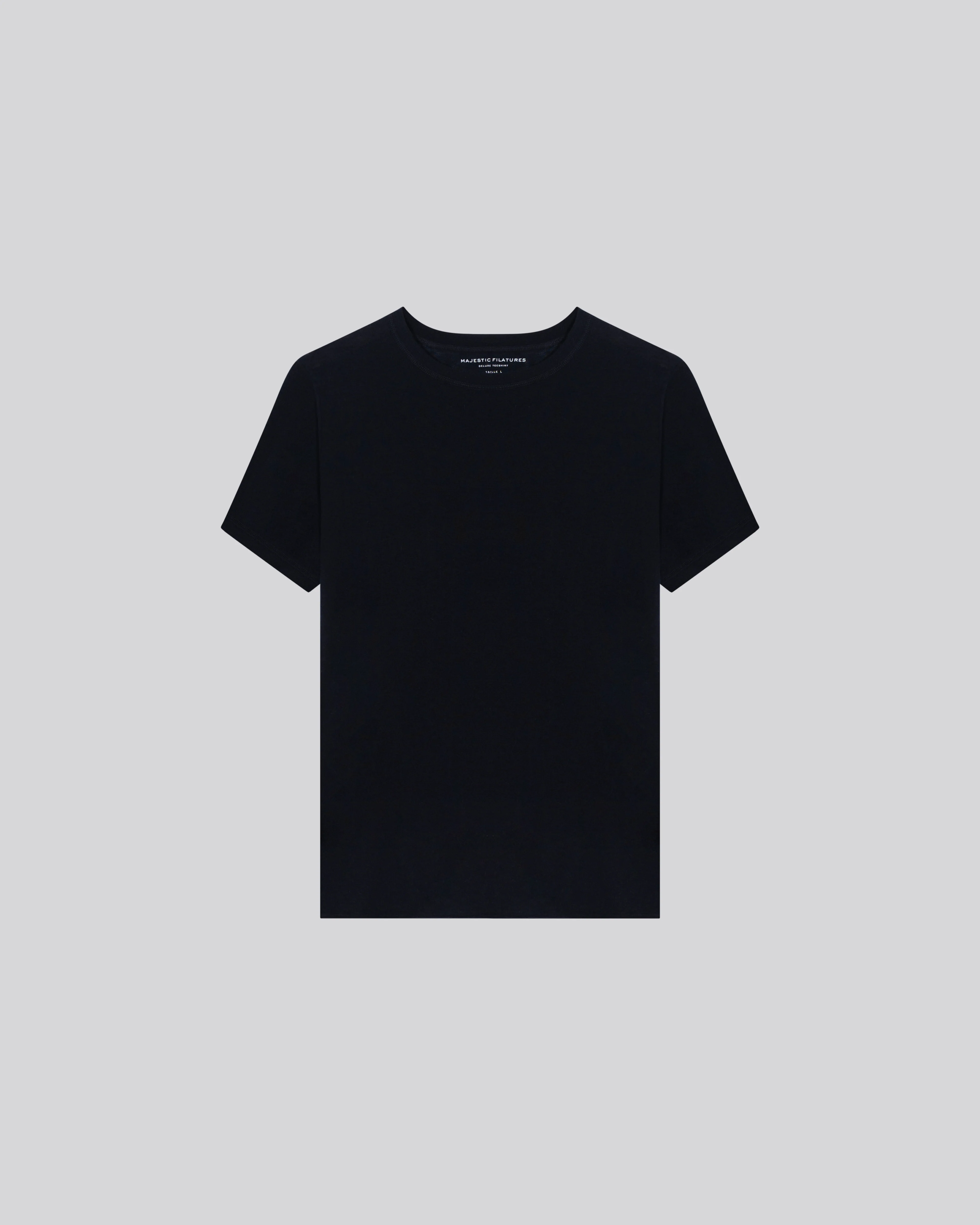 T-shirt Noir Col Rond Manches Courtes en Cachemire - Image 6