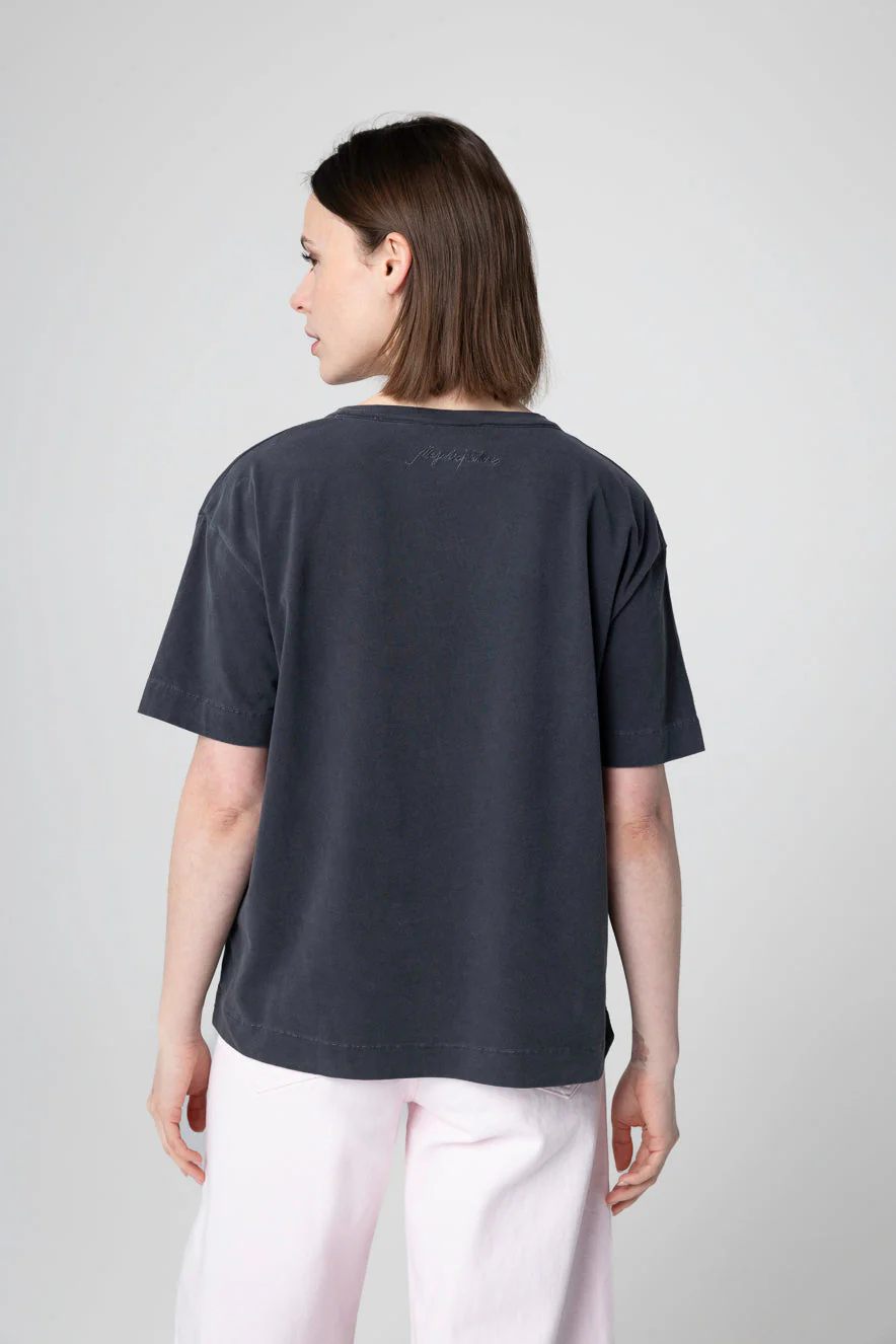 T-shirt Noir Col Rond Manches Courtes en Coton / Elasthanne - Image 4