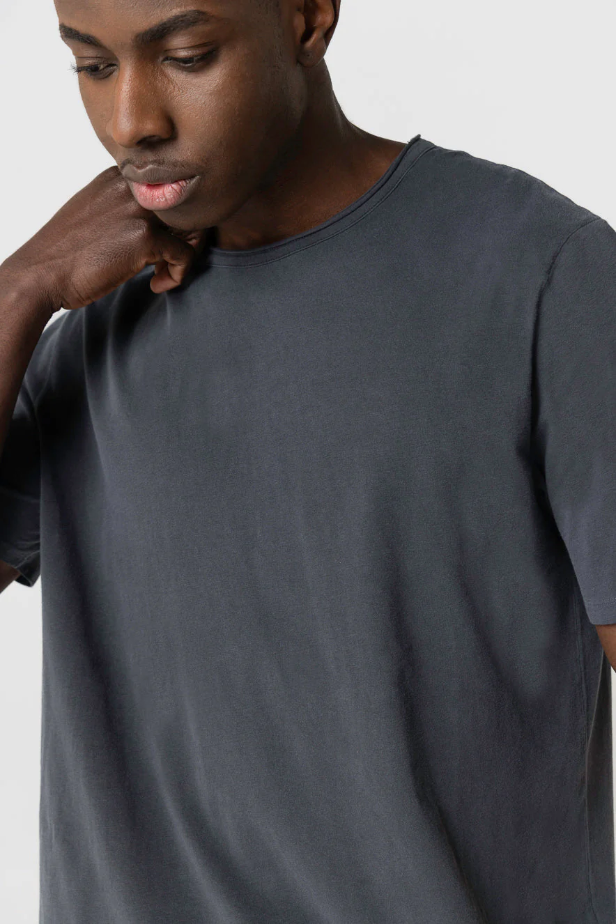 T-shirt Noir Col Rond Manches Courtes en Coton organique / Elasthanne - Image 5