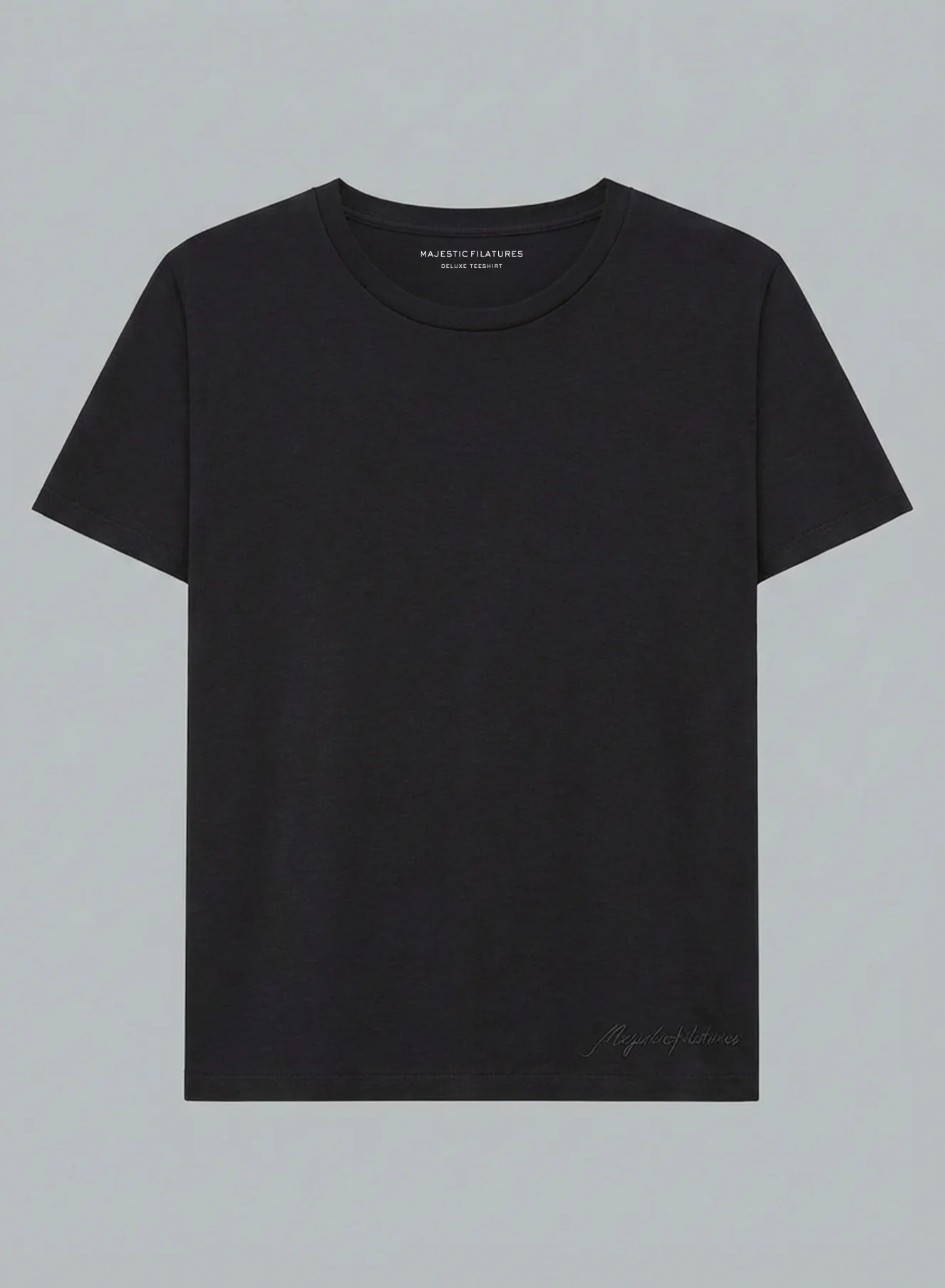 T-shirt Noir Col Rond Manches Courtes en Coton organique - Image 6