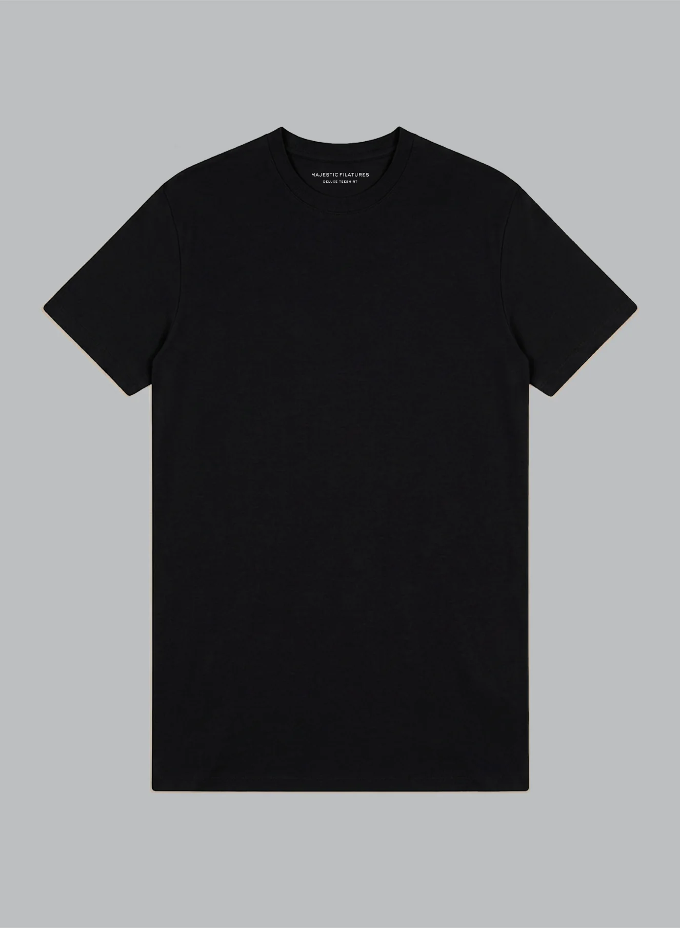T-shirt Noir Col Rond Manches Courtes en Coton Supima - Image 6