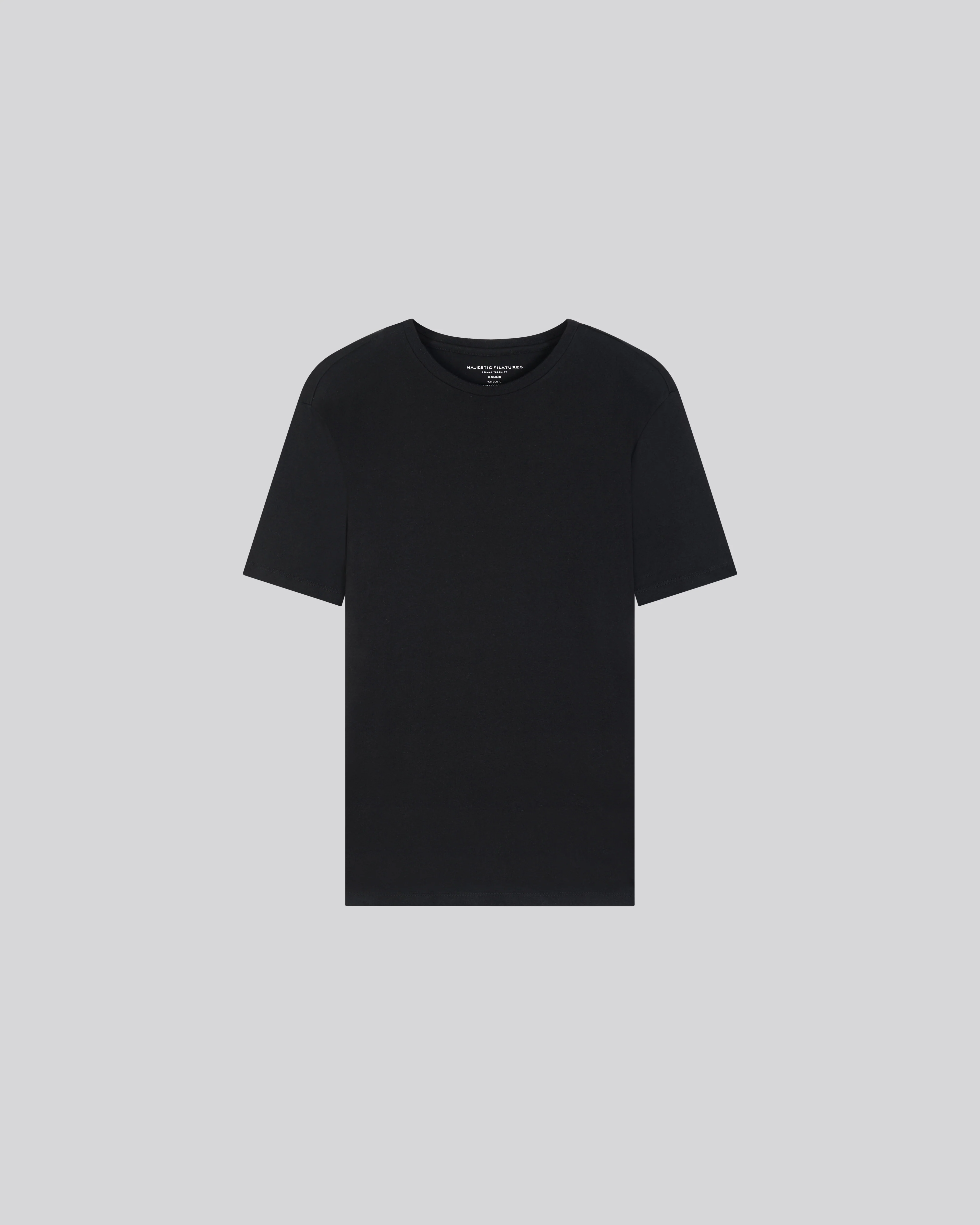 T-shirt Noir Julien Col Rond Manches Courtes en Deluxe Coton - Image 6