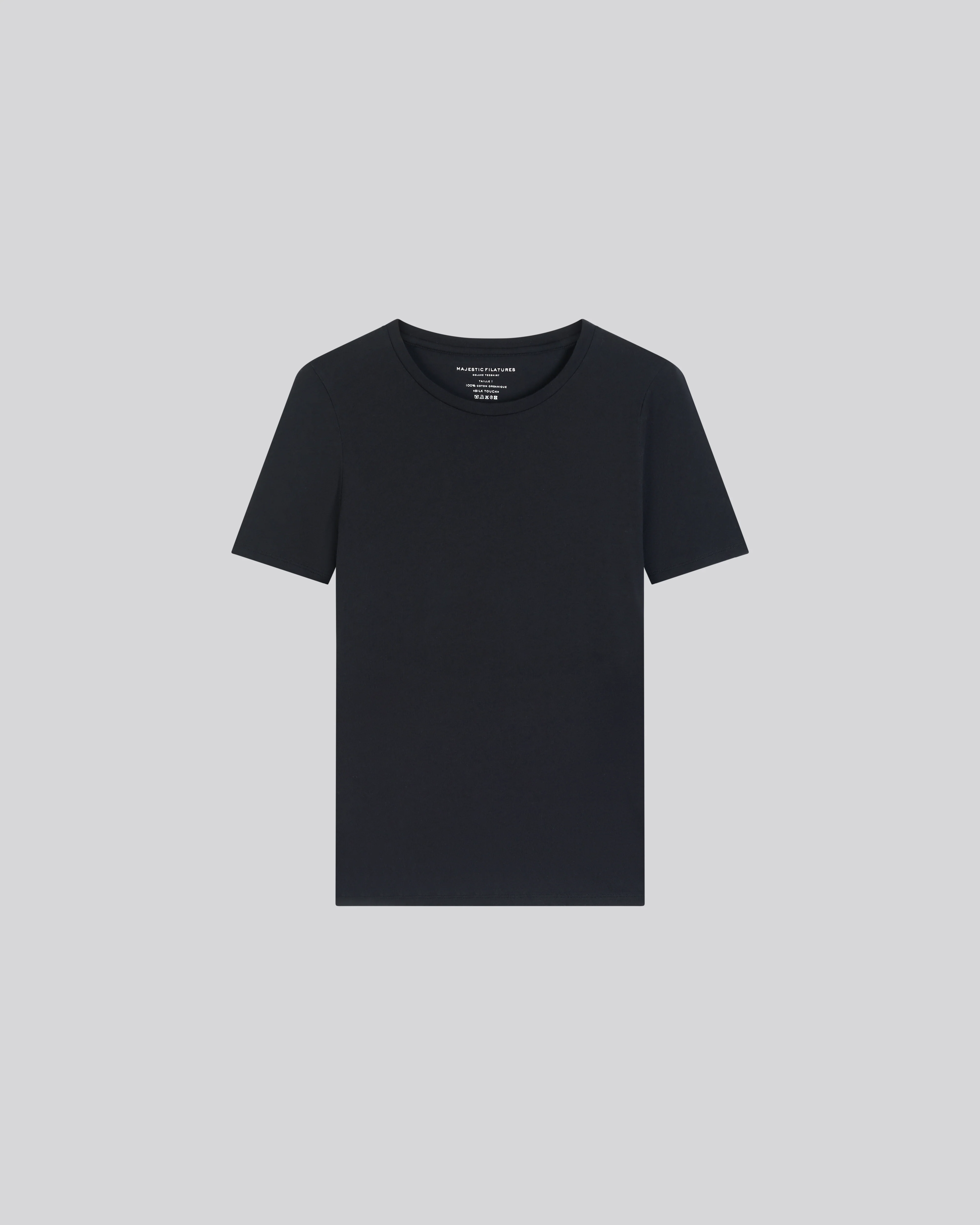 T-shirt Noir Polly col rond manches courtes en Coton organique - Image 6