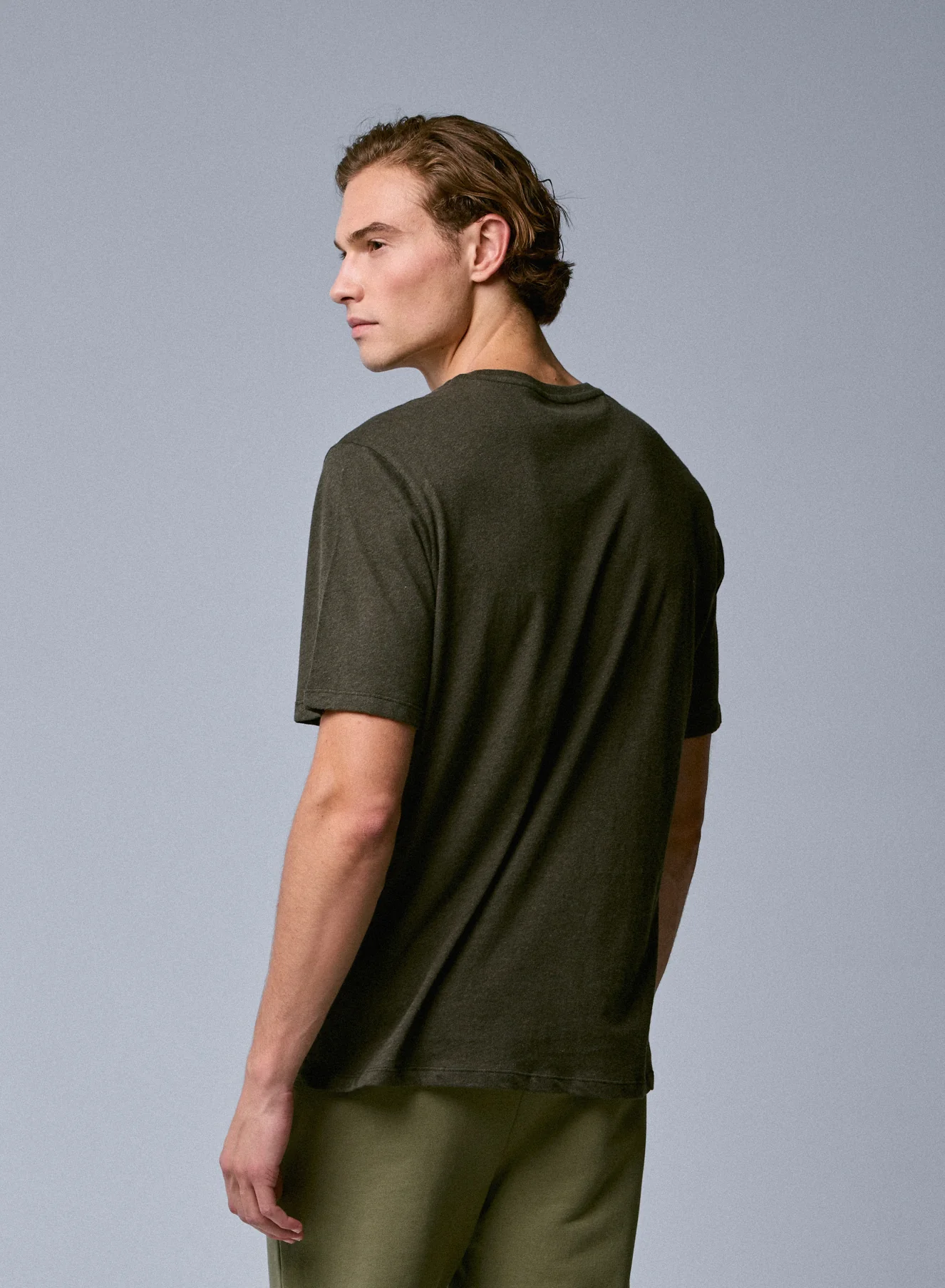 T-shirt Vert Col Rond Manches Courtes en Coton organique - Image 5