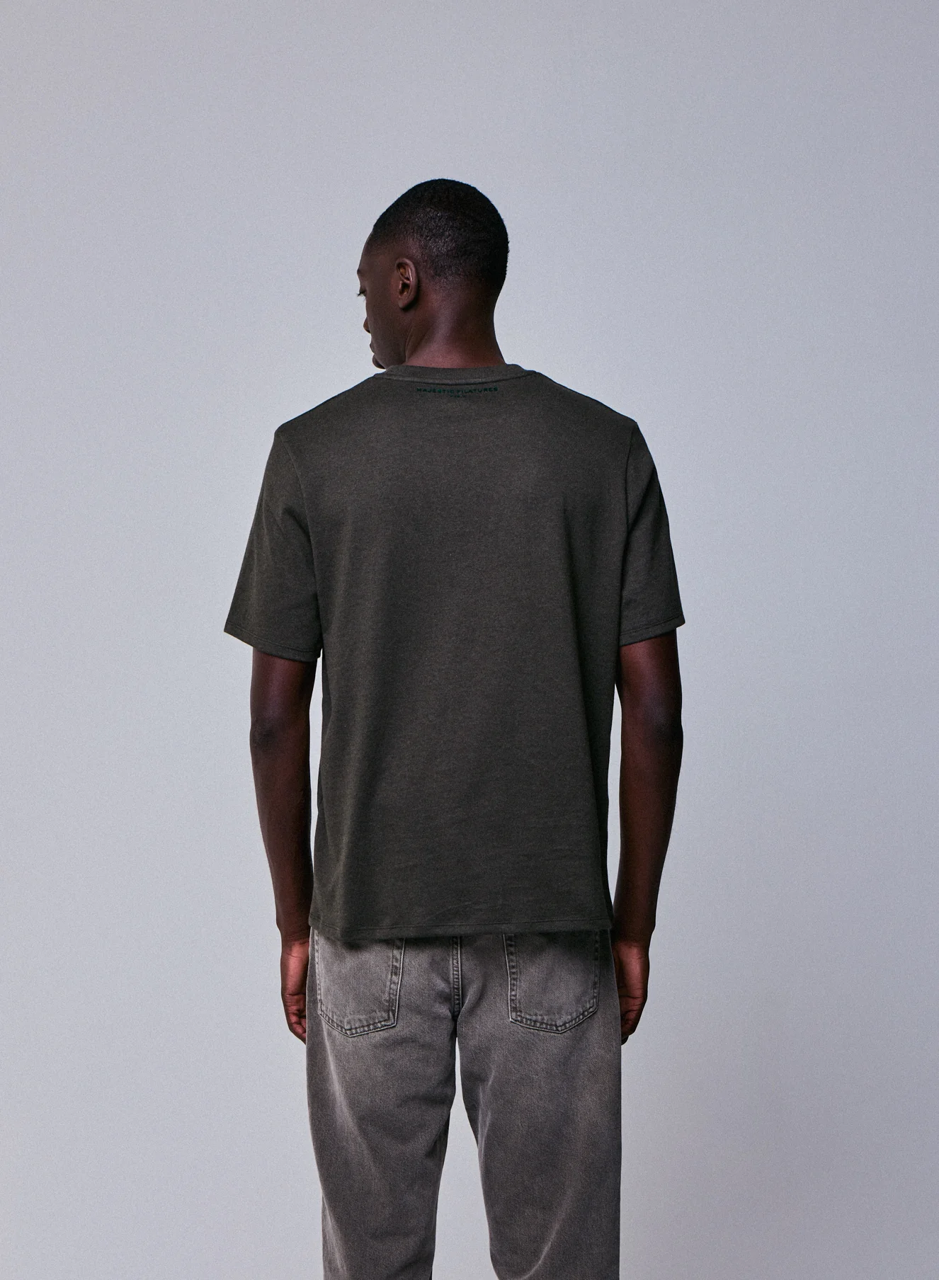 T-shirt Vert Col Rond Manches Courtes en Coton organique - Image 5