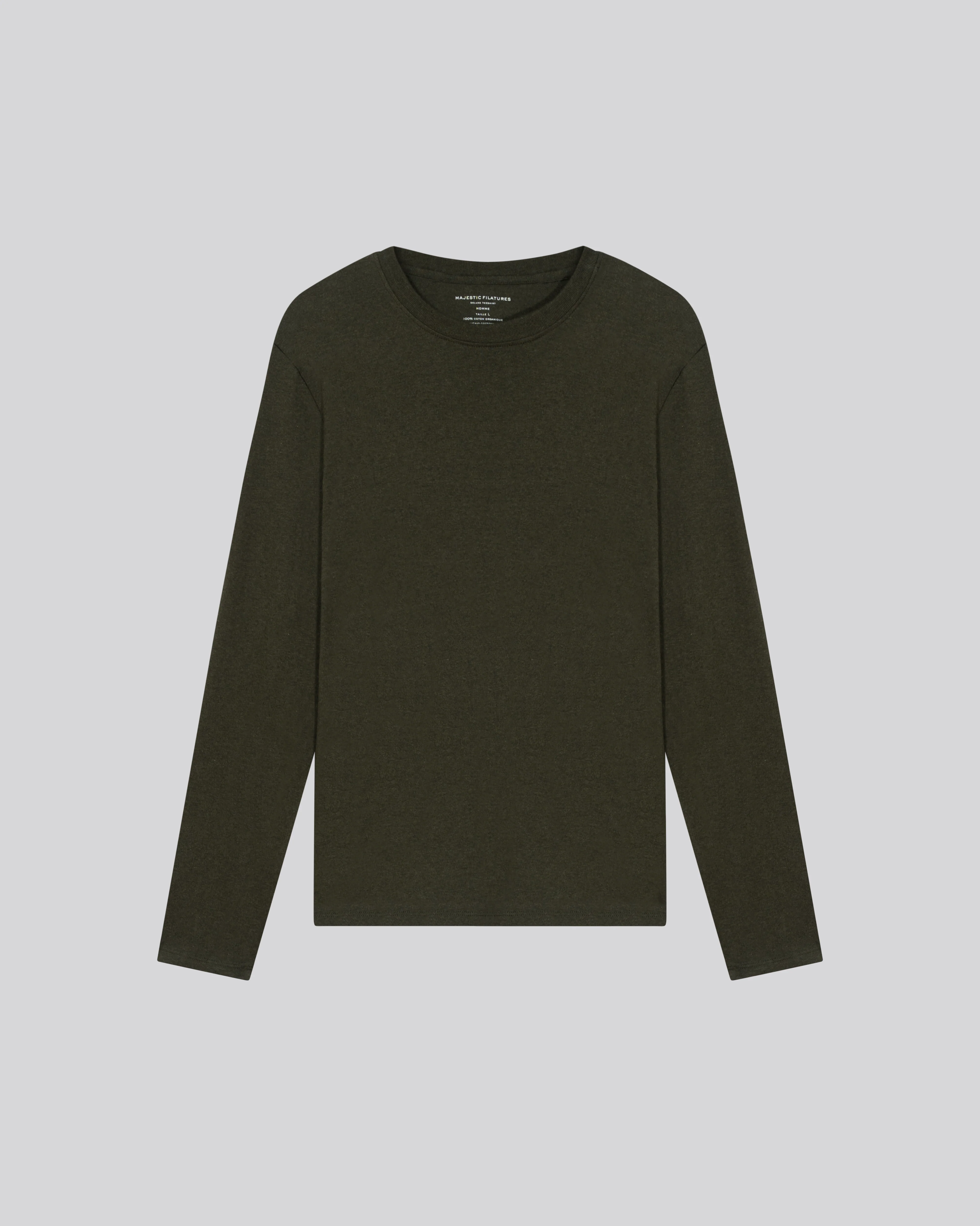 T-shirt Vert Col Rond Manches Longues en Coton organique - Image 6