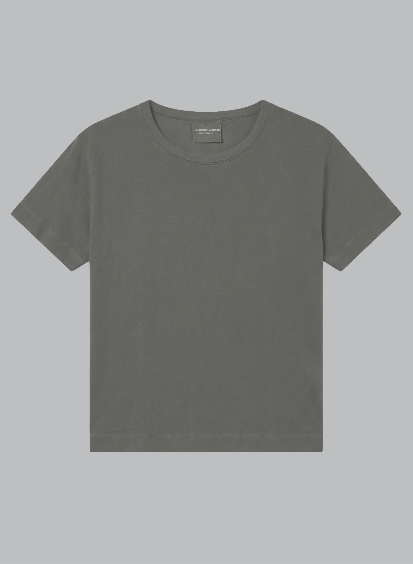 T-shirt Vert Foncé Col Rond Manches Courtes en Coton / Elasthanne - Image 6