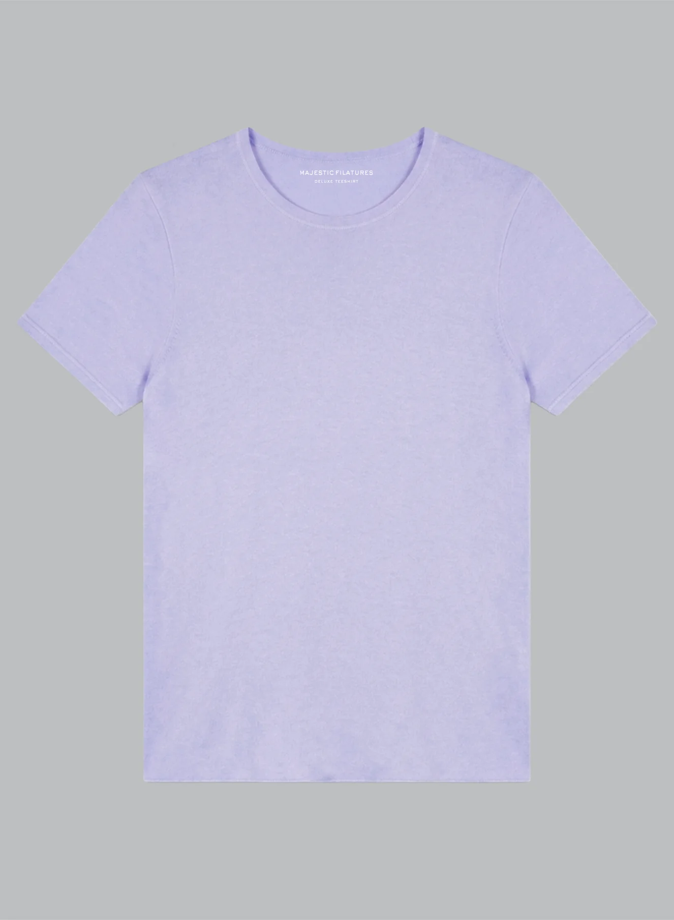 T-shirt Violet Clair Col Rond Manches Courtes en Cachemire - Image 6