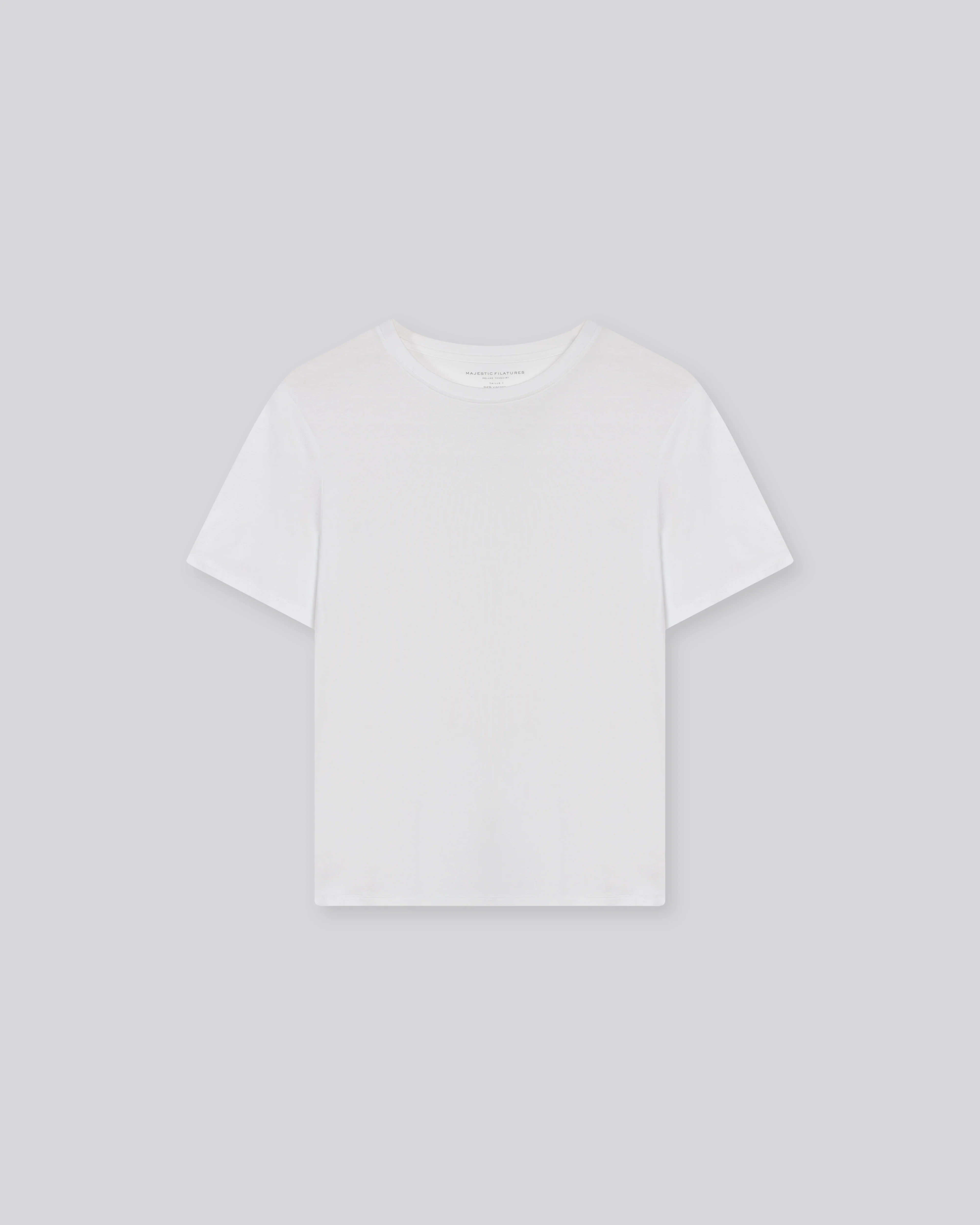 T-shirt Blanc Col Rond Manches Courtes en Viscose / Élasthanne - Image 6