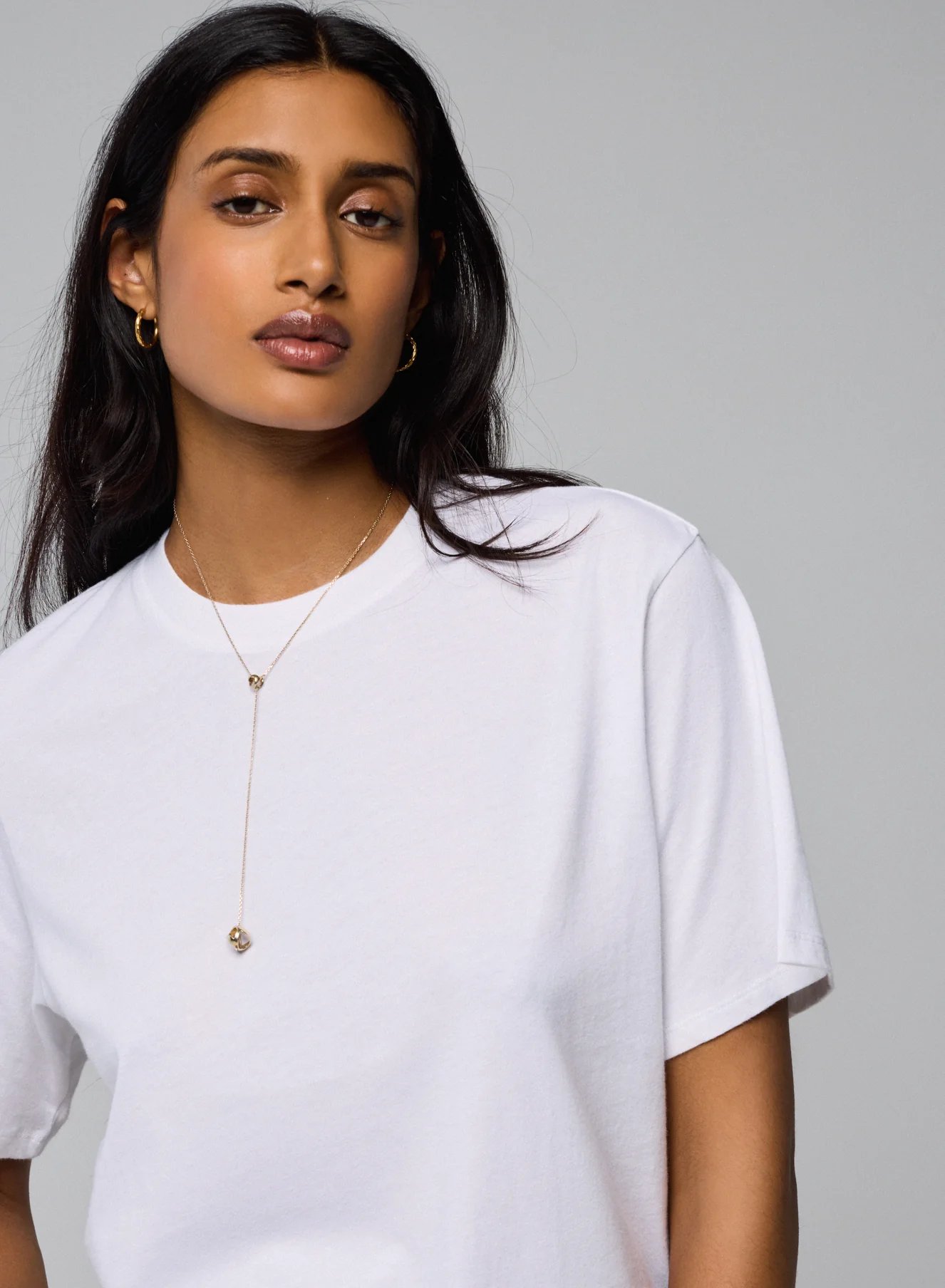 T-shirt Blanc Col Rond Manches Courtes en Deluxe Coton