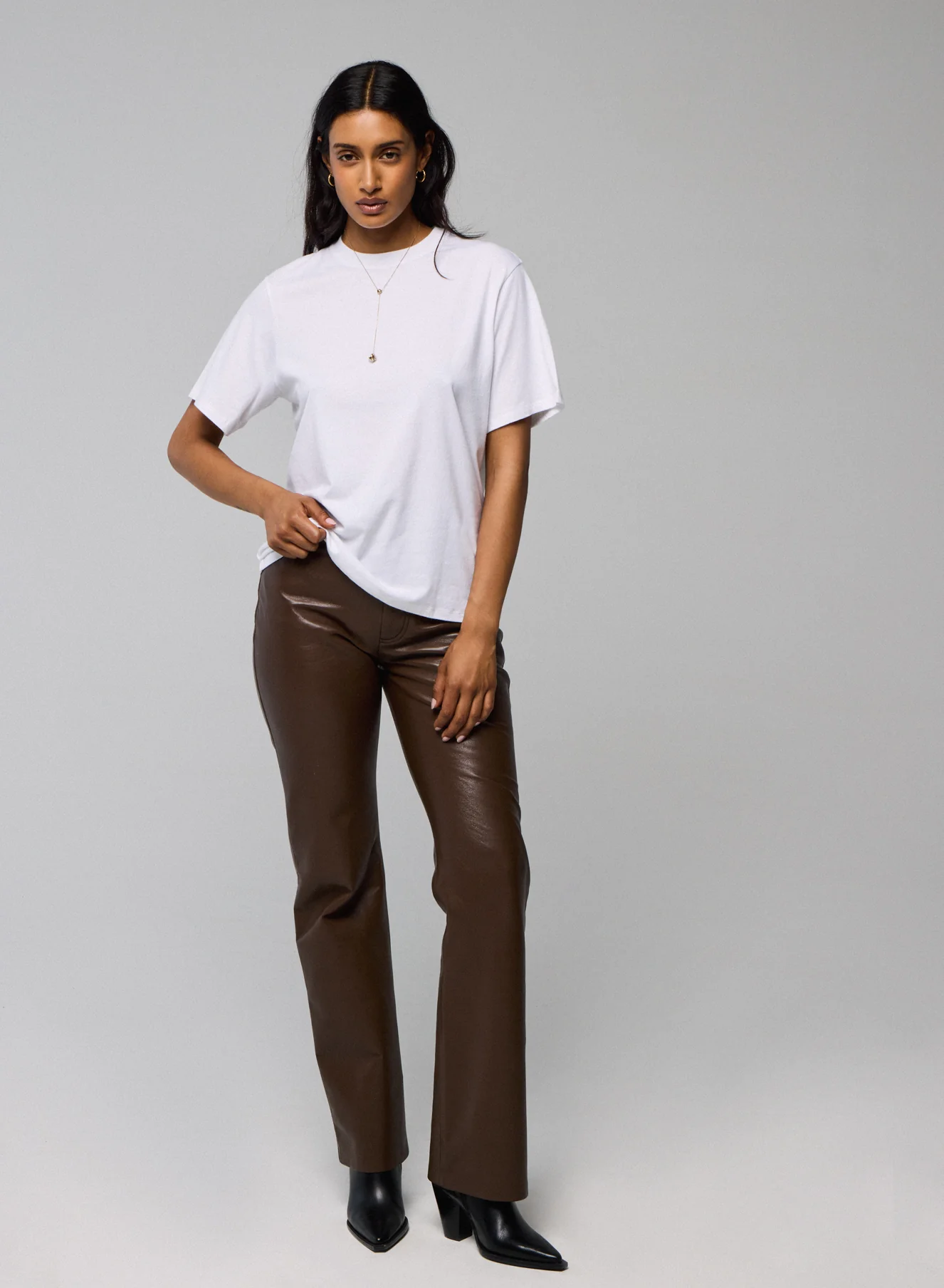 T-shirt Blanc Col Rond Manches Courtes en Deluxe Coton - Image 2