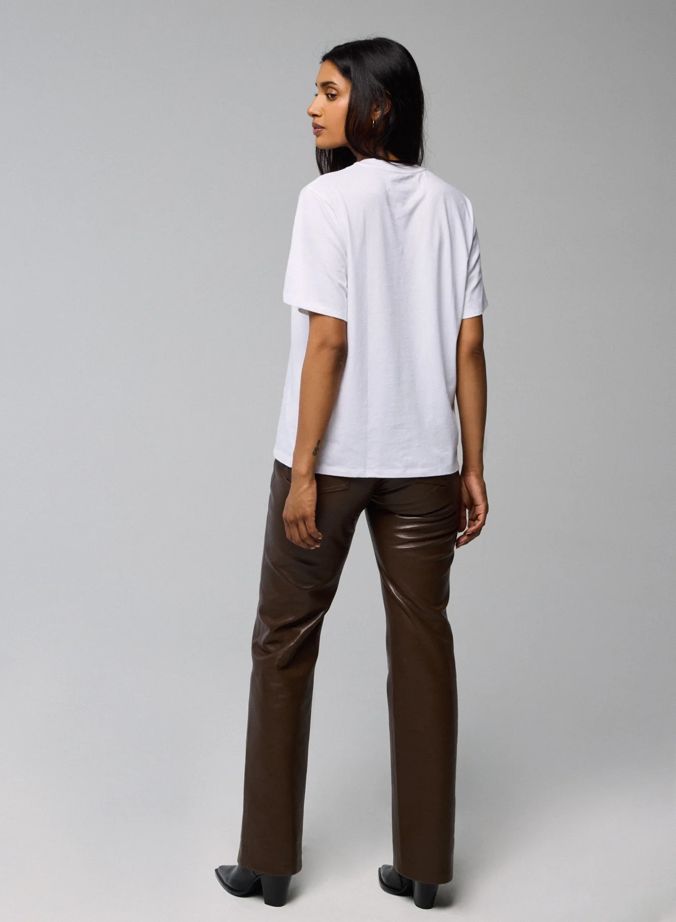 T-shirt Blanc Col Rond Manches Courtes en Deluxe Coton - Image 4