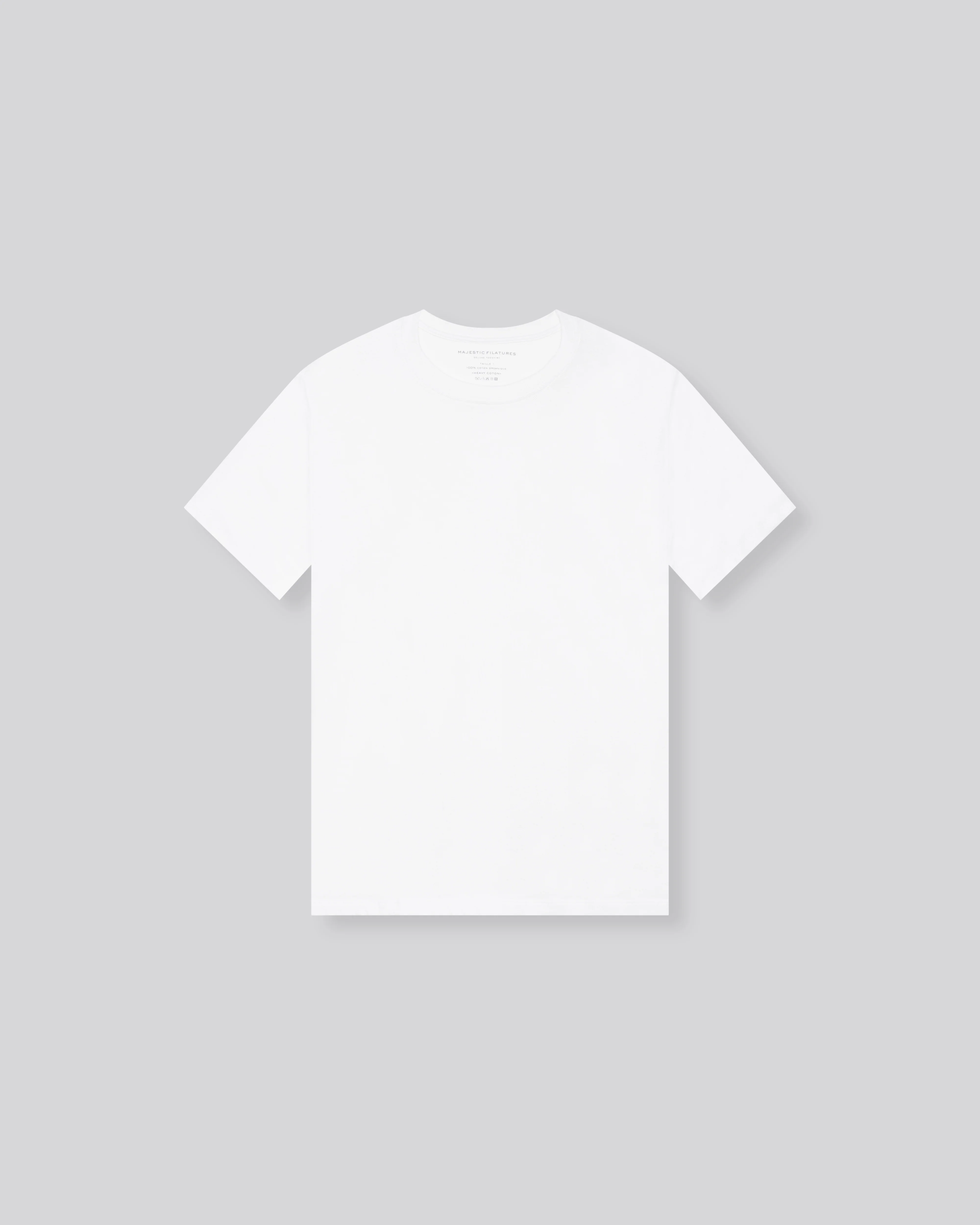 T-shirt Blanc Col Rond Manches Courtes en Deluxe Coton - Image 6