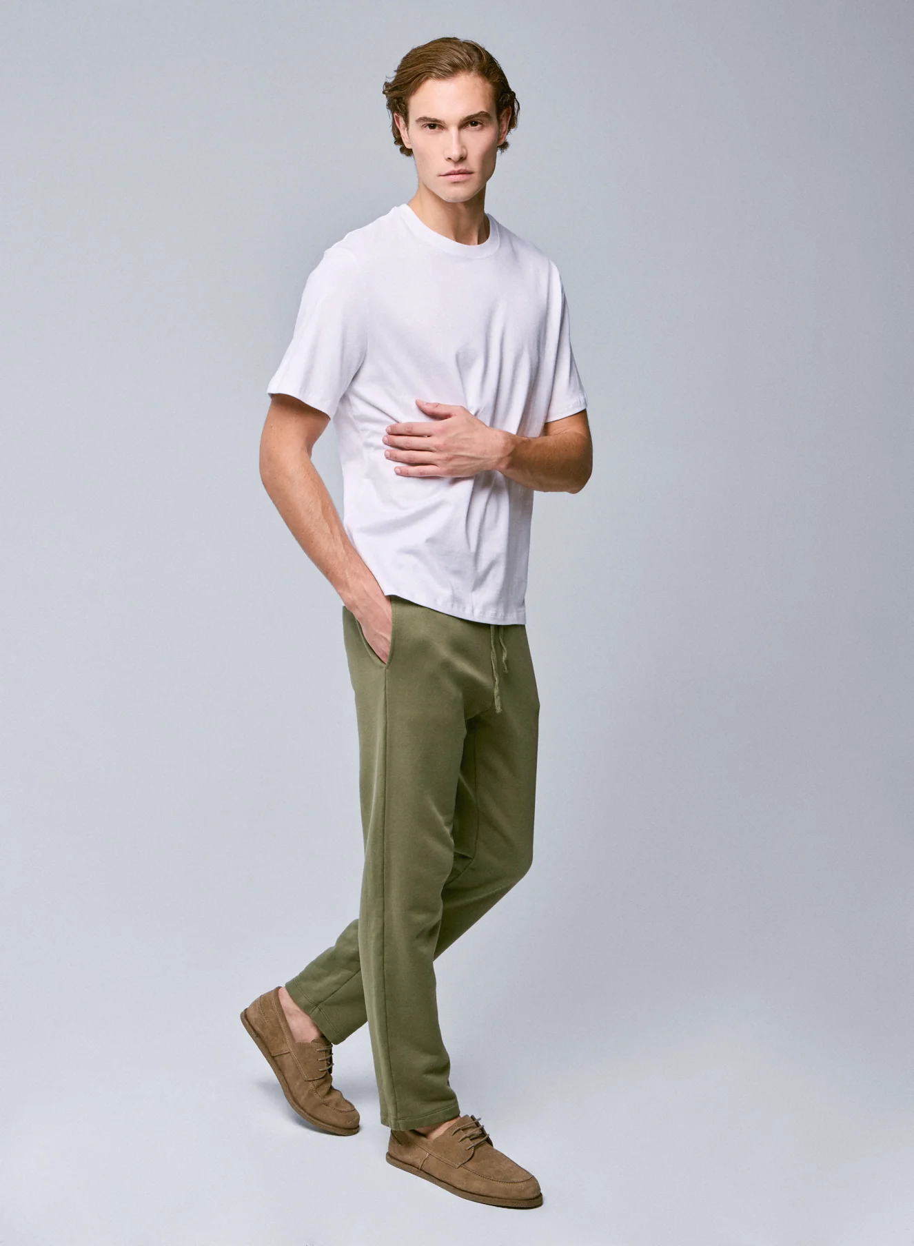 T-shirt Blanc Col Rond Manches Courtes en Coton Organique - Image 3