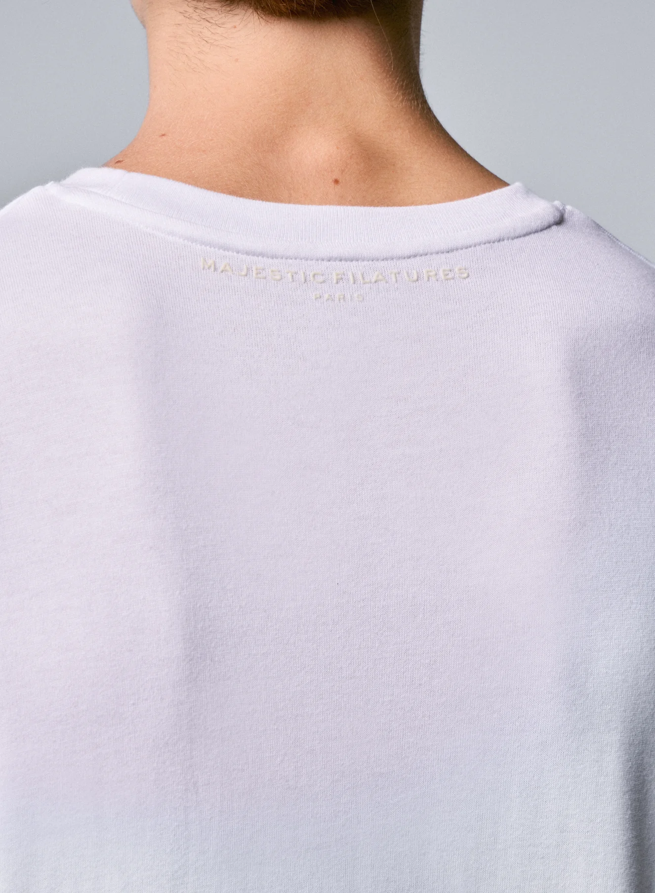 T-shirt Blanc Col Rond Manches Courtes en Coton Organique - Image 4