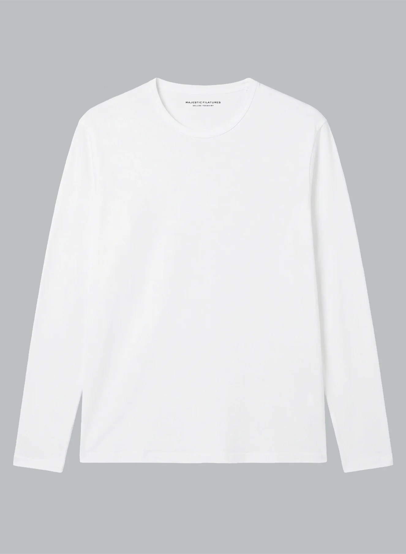 T-shirt Blanc Col Rond Manches Longues en Lin / Elasthanne - Image 6