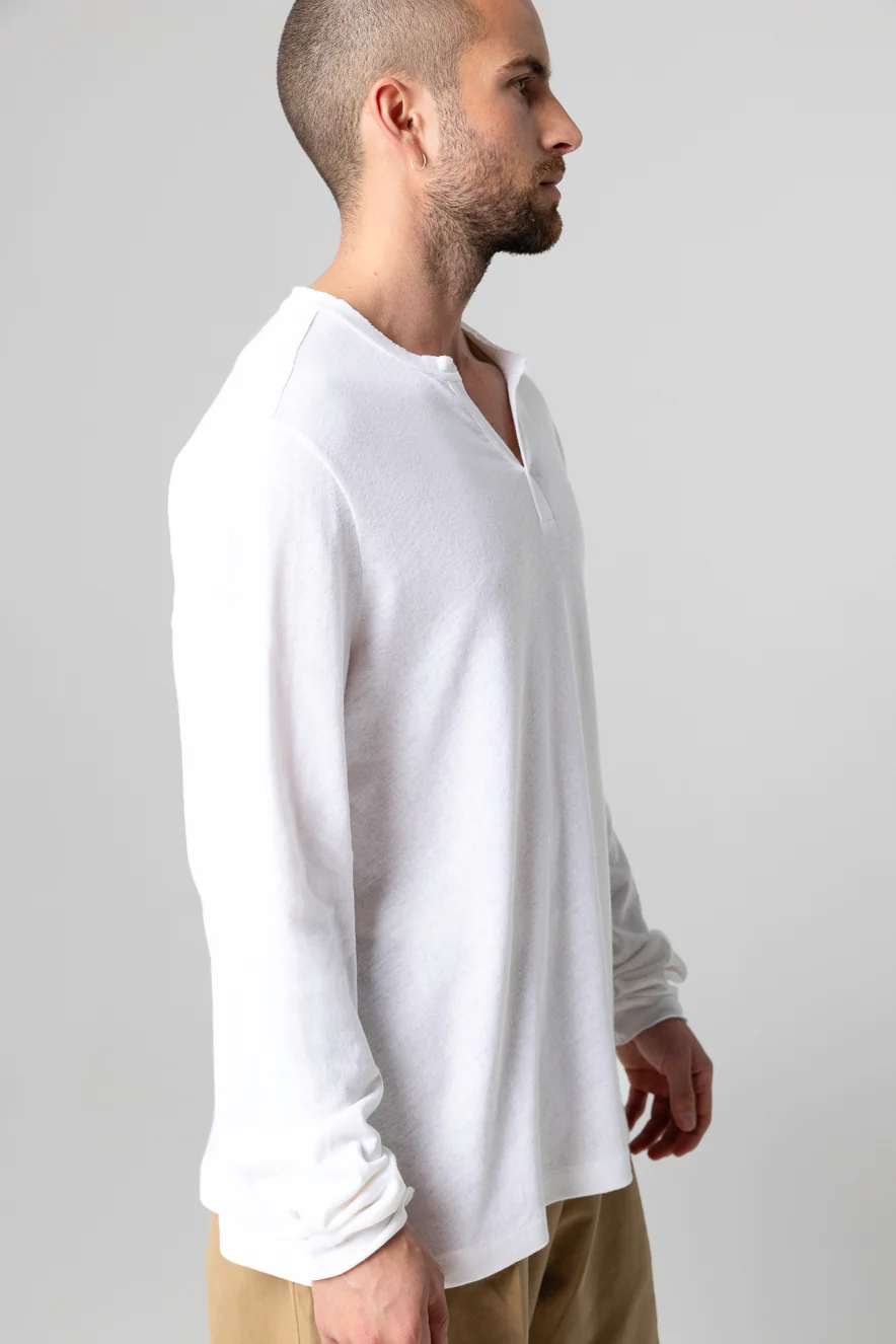 Tunisien Blanc Manches Longues en Coton / Lin - Image 4